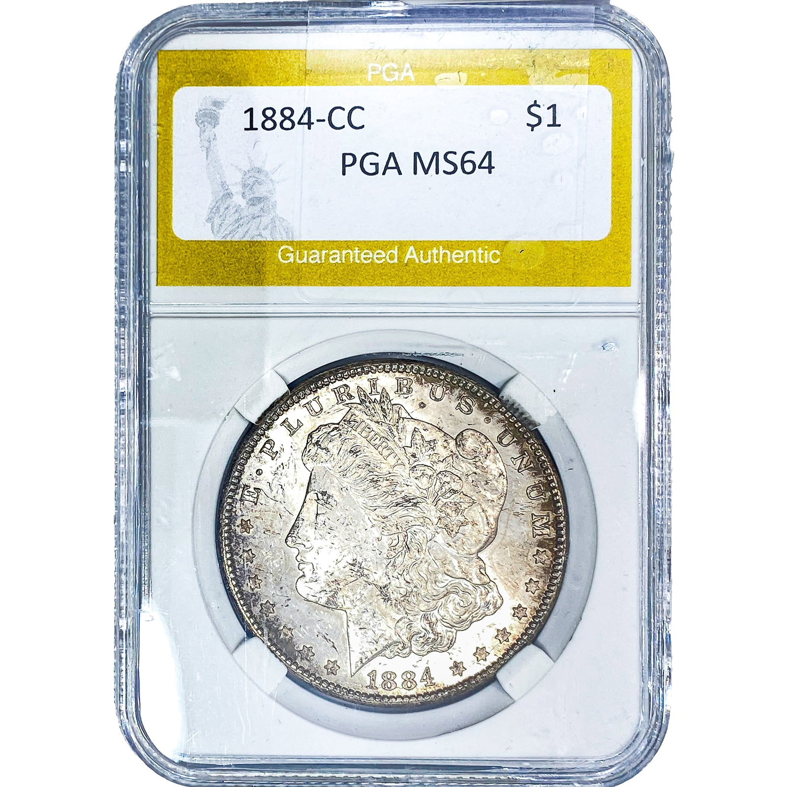 1884-CC Morgan Silver Dollar PGA MS64: 1884-CC Morgan Silver Dollar PGA MS64