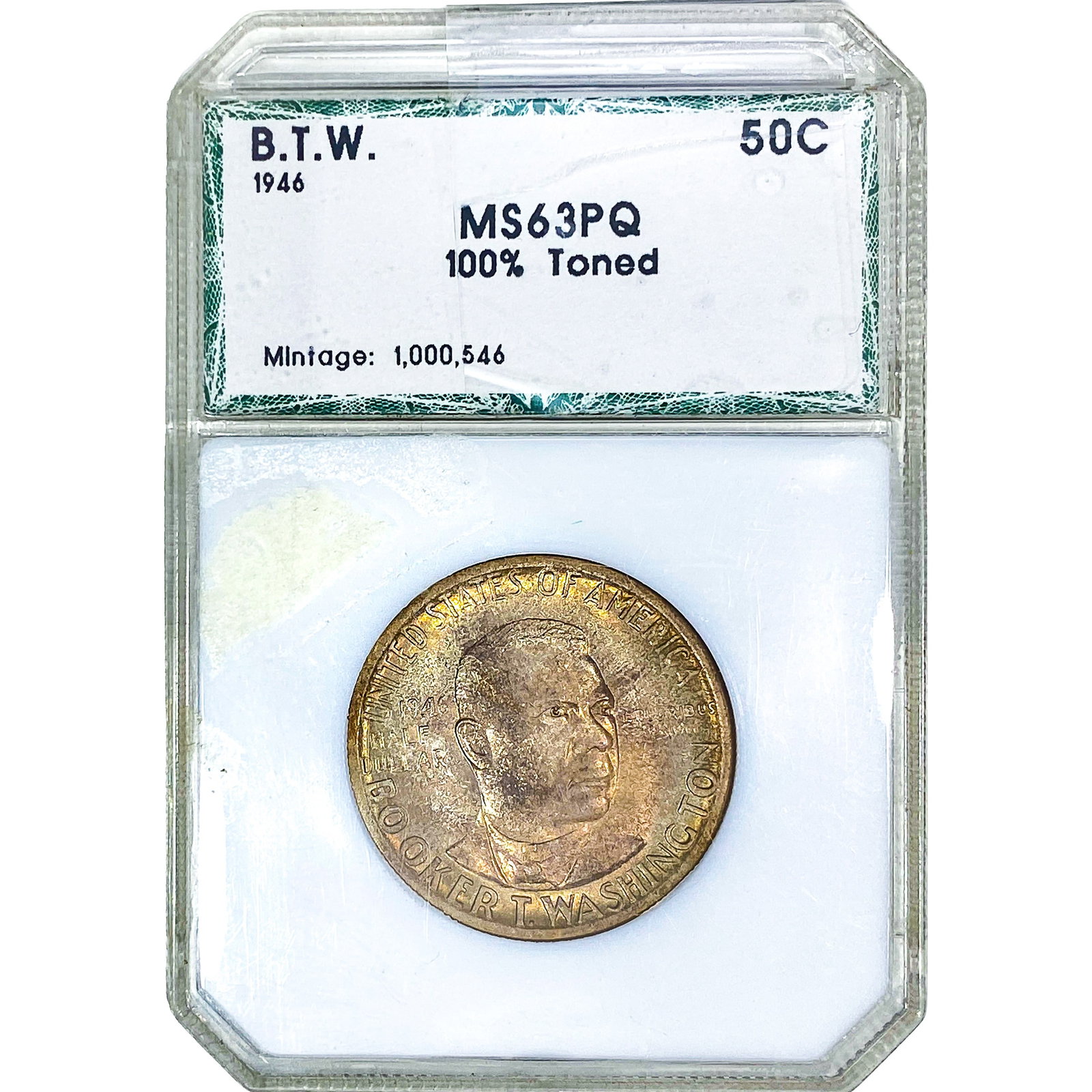 1946 Booker T Half Dollar PCI MS63 PQ: 1946 Booker T Half Dollar PCI MS63 PQ