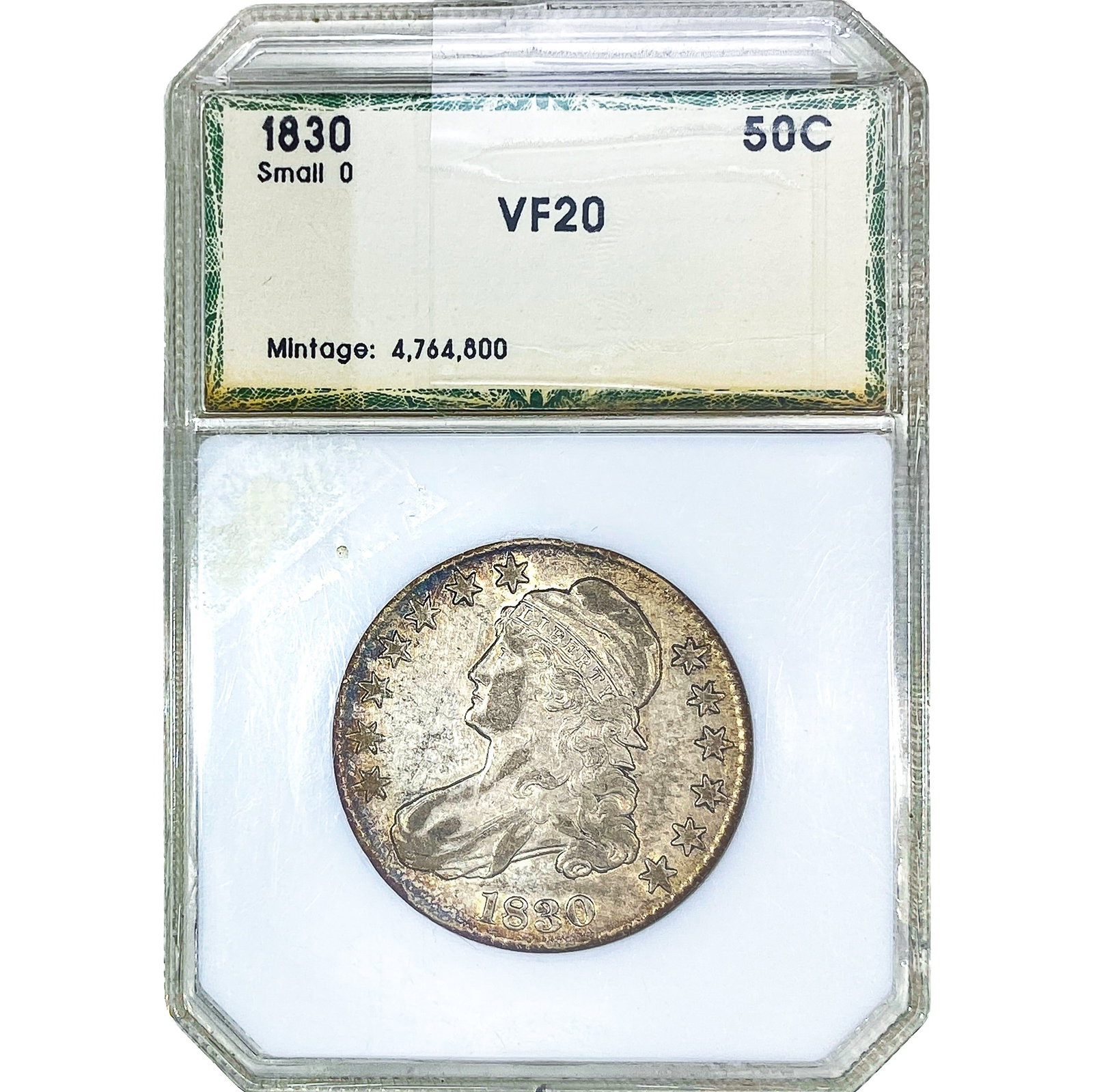 1830 Capped Bust Half Dollar PCI VF20: 1830 Capped Bust Half Dollar PCI VF20