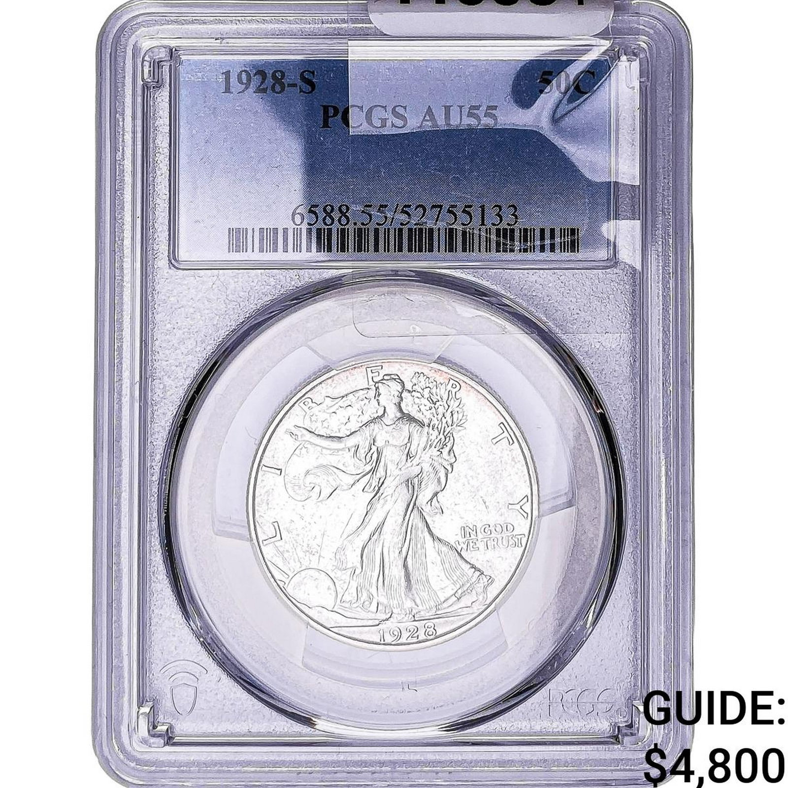 1928-S Walking Liberty Half Dollar PCGS AU55: 1928-S Walking Liberty Half Dollar PCGS AU55