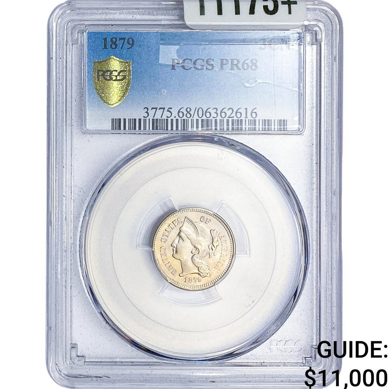 1879 Nickel Three Cent PCGS PR68: 1879 Nickel Three Cent PCGS PR68