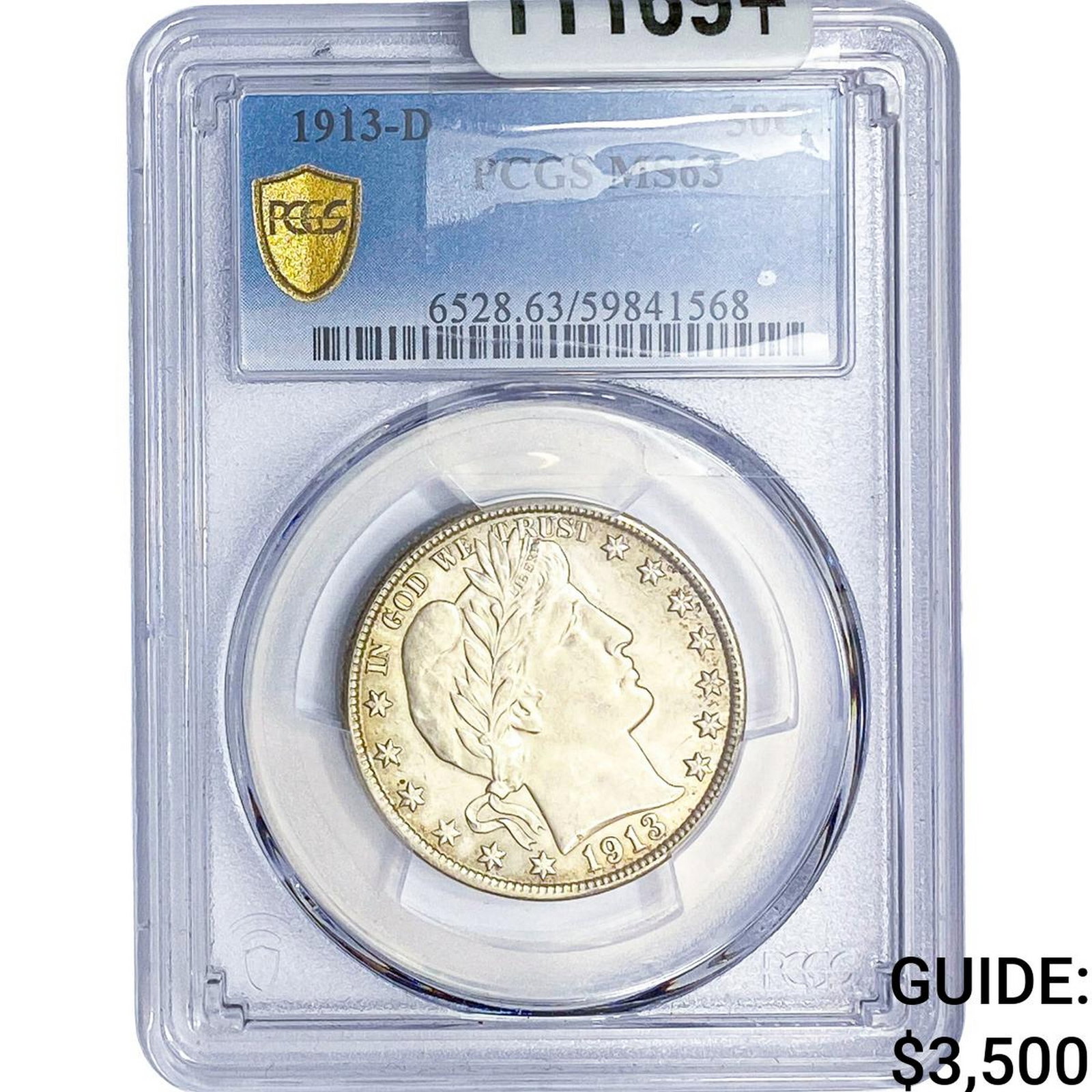 1913-D Barber Half Dollar PCGS MS63: 1913-D Barber Half Dollar PCGS MS63
