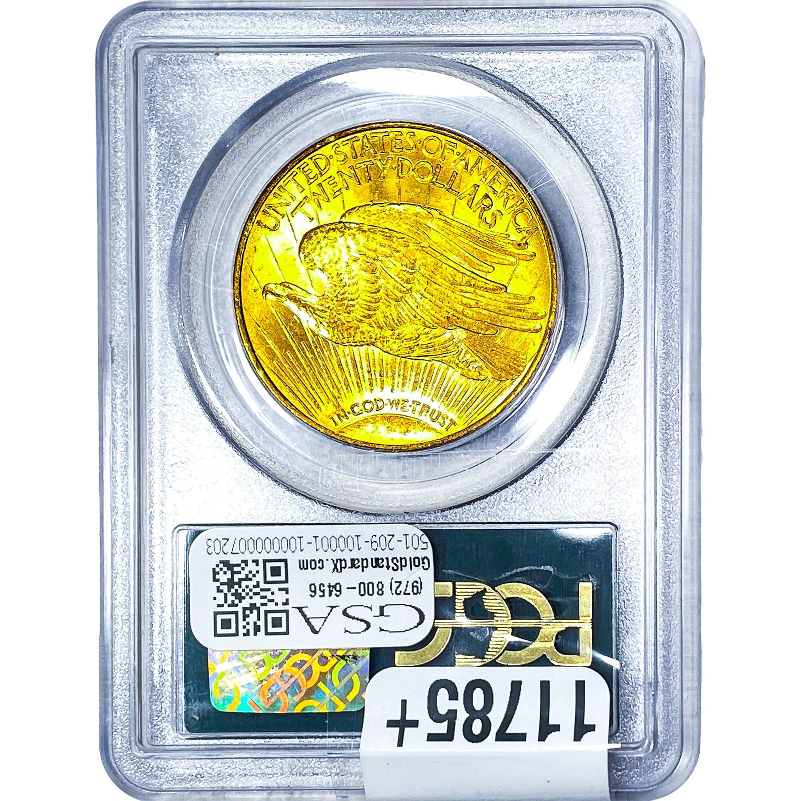1908-D $20 Gold Double Eagle PCGS MS63 Motto - 2