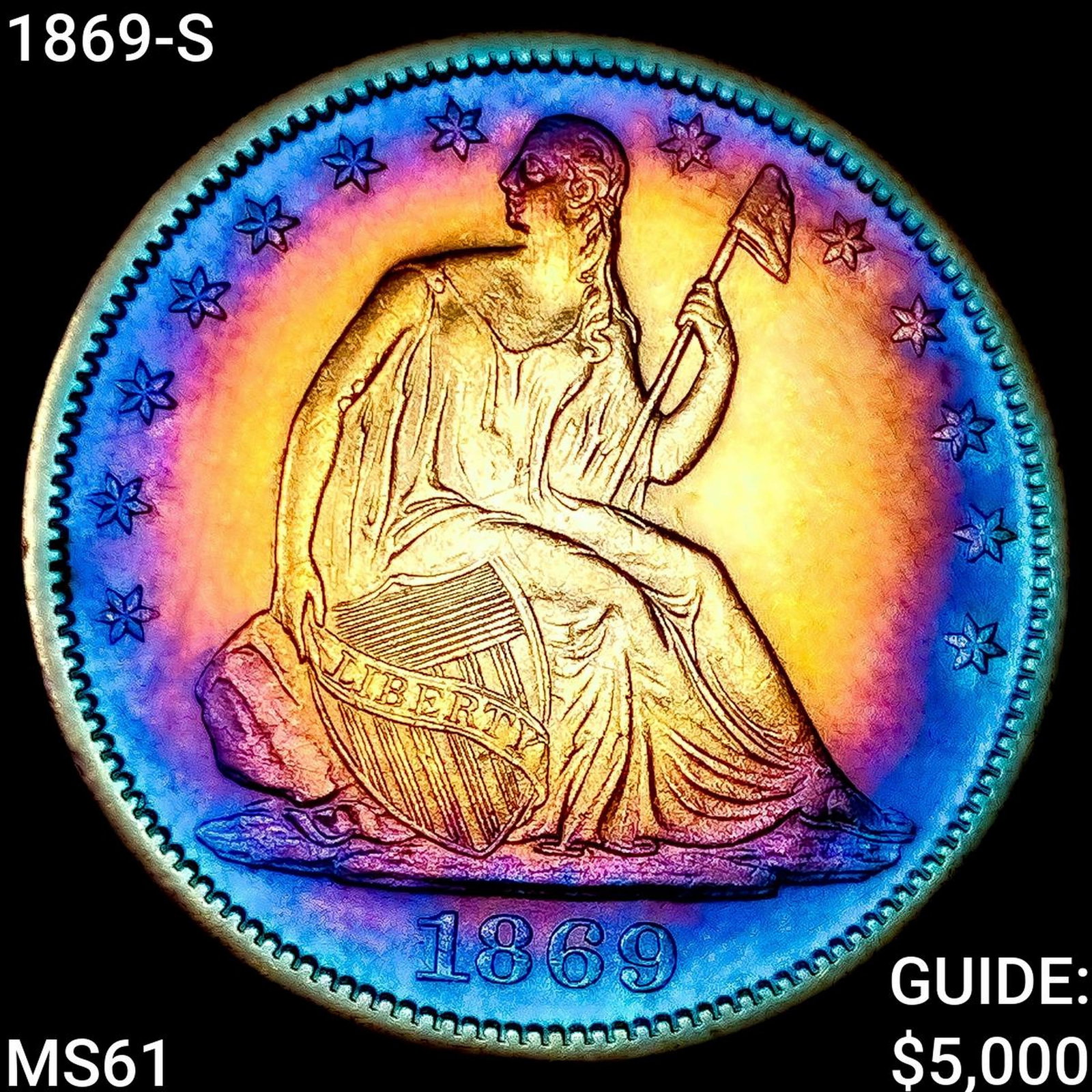 1869-S Seated Liberty Half Dollar UNCIRCULATED (1 of 2)
