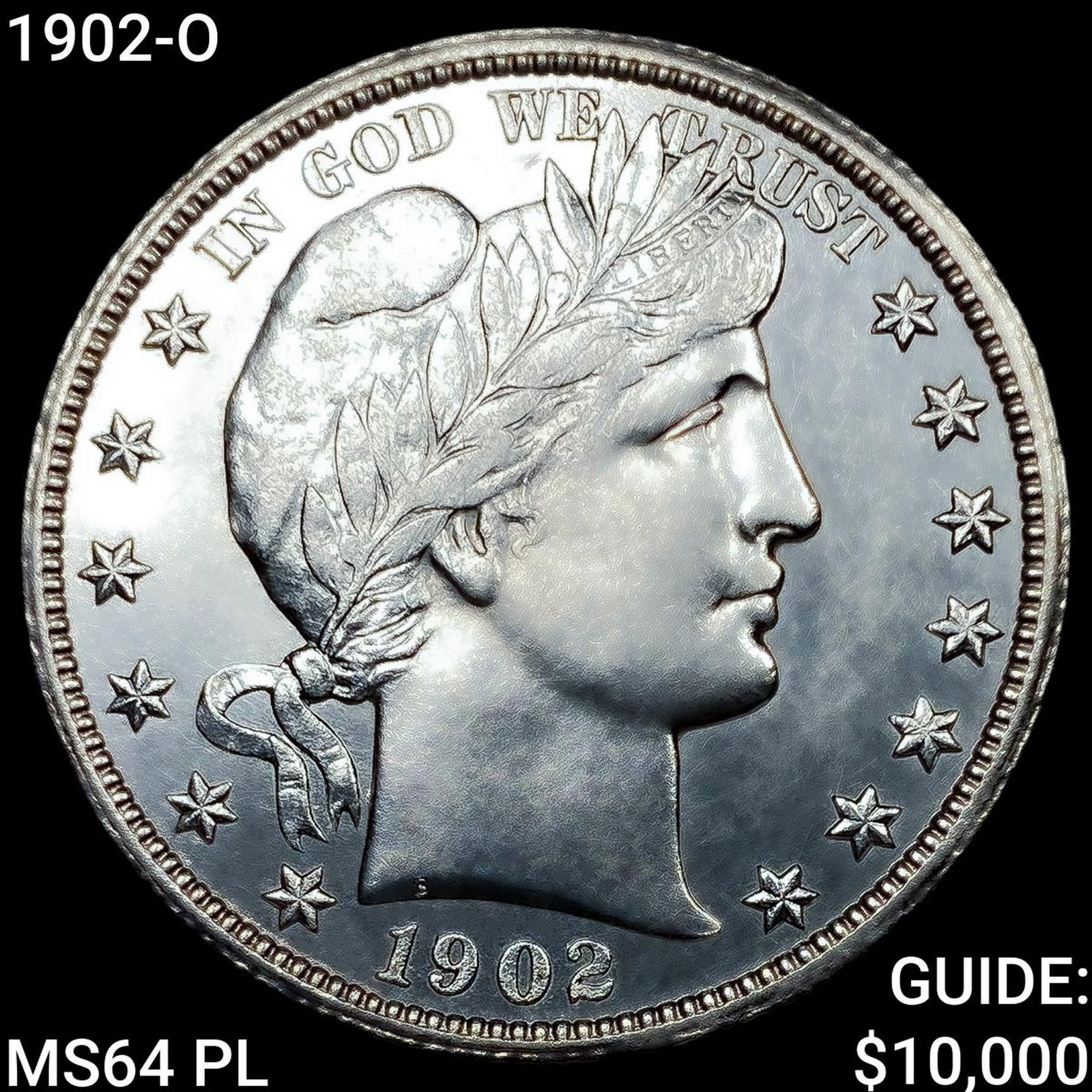 1902-O Barber Half Dollar CHOICE BU PL: 1902-O Barber Half Dollar CHOICE BU PL