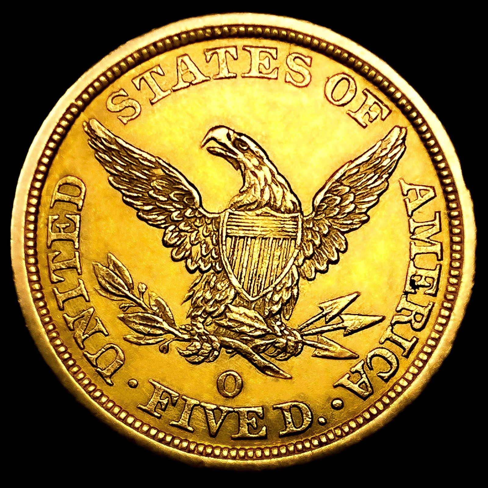 1844-O $5 Gold Half Eagle UNCIRCULATED - 2