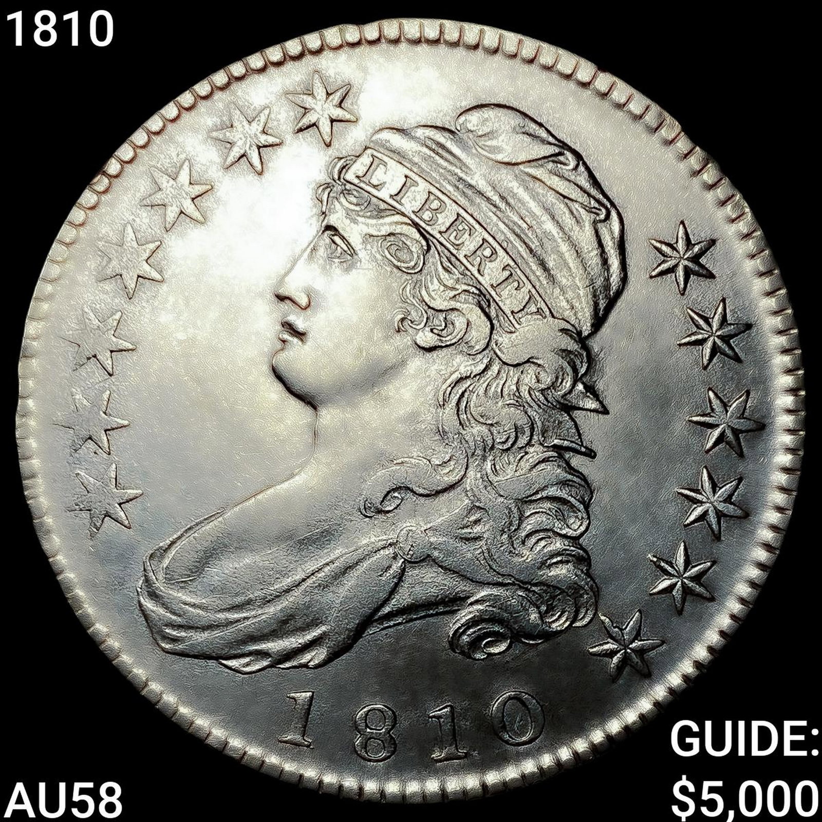 1810 Capped Bust Half Dollar CHOICE AU: 1810 Capped Bust Half Dollar CHOICE AU