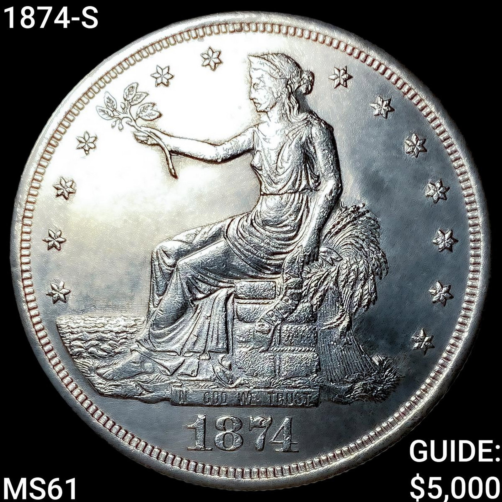 1874-S Silver Trade Dollar UNCIRCULATED: 1874-S Silver Trade Dollar UNCIRCULATED