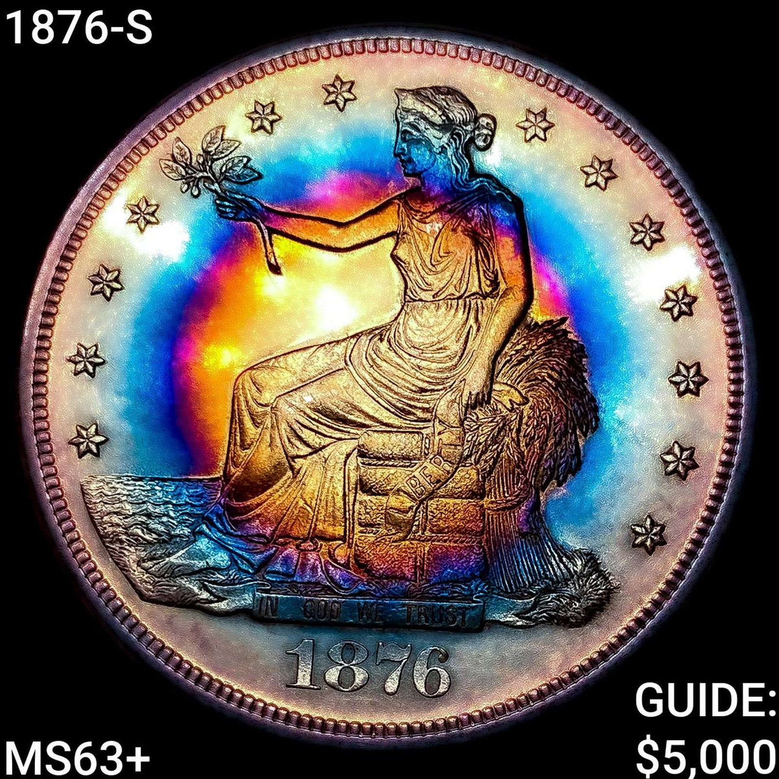 1876-S Silver Trade Dollar CHOICE BU+: 1876-S Silver Trade Dollar CHOICE BU+