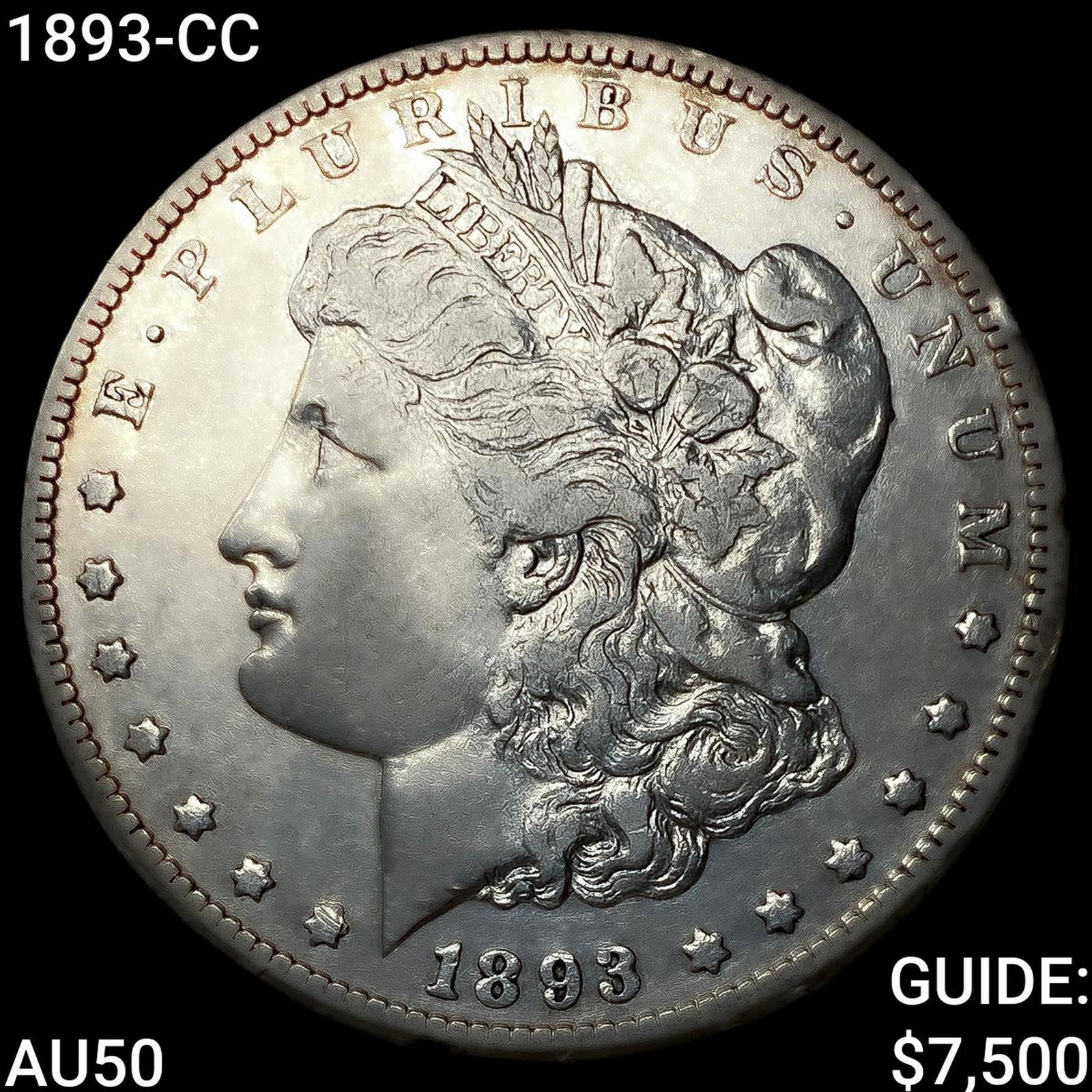 1893-CC Morgan Silver Dollar CLOSELY UNCIRCULATED: 1893-CC Morgan Silver Dollar CLOSELY UNCIRCULATED