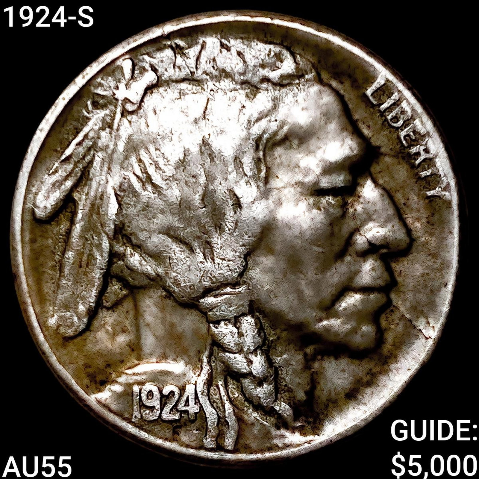 1924-S Buffalo Nickel HIGH GRADE: 1924-S Buffalo Nickel HIGH GRADE