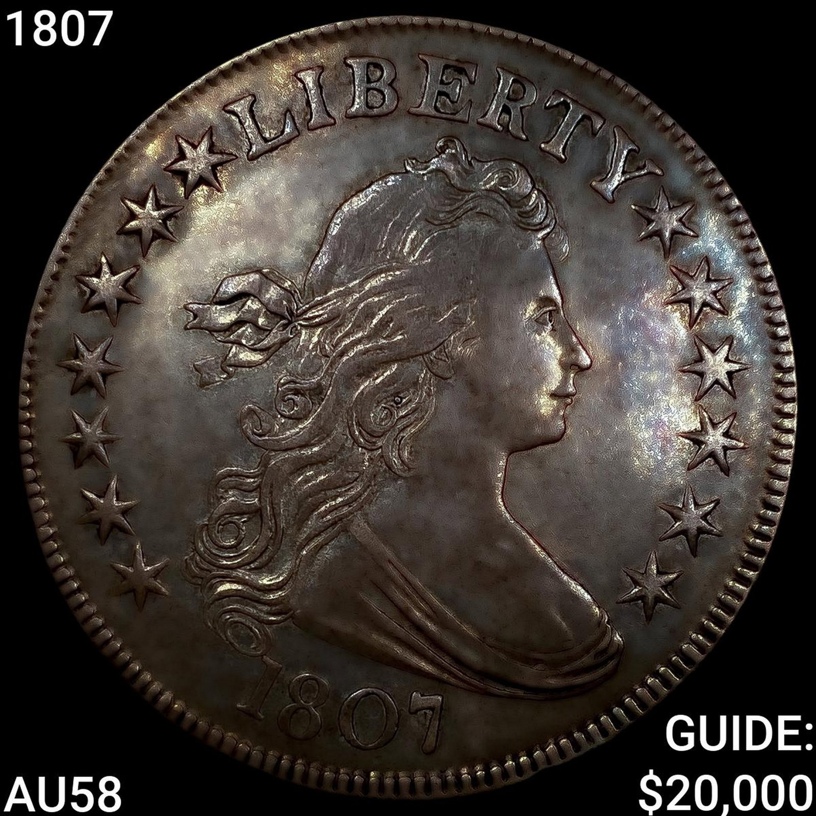 1807 Draped Bust Half Dollar CHOICE AU: 1807 Draped Bust Half Dollar CHOICE AU