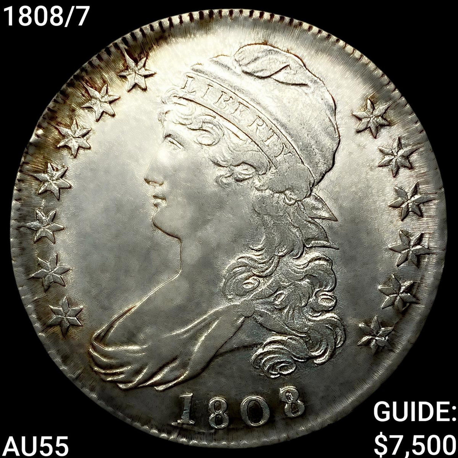 1808/7 Capped Bust Half Dollar HIGH GRADE: 1808/7 Capped Bust Half Dollar HIGH GRADE
