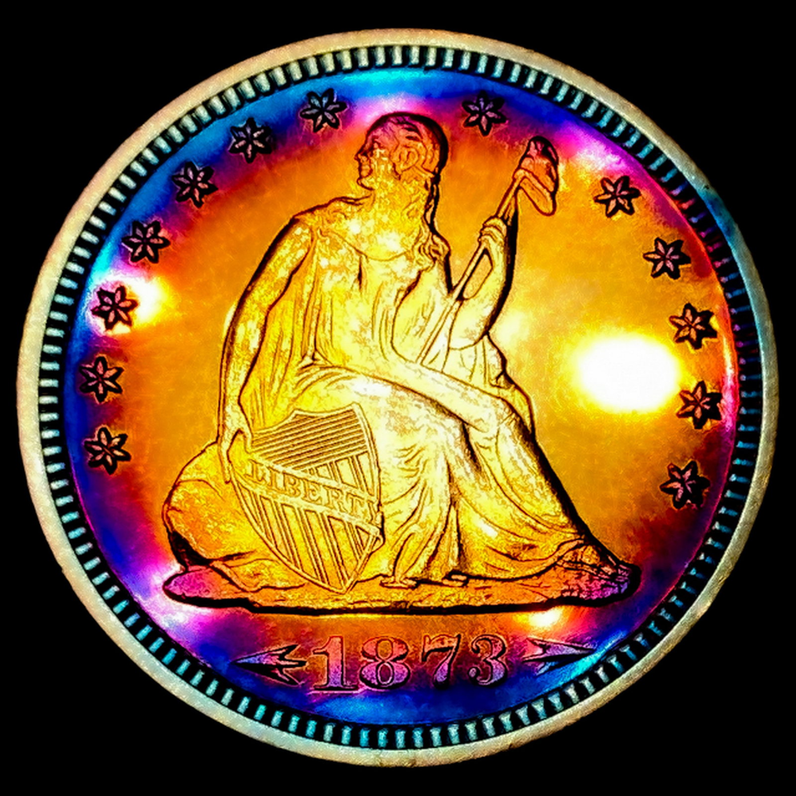 1873 Arrows Seated Liberty Quarter: 1873 Arrows Seated Liberty Quarter