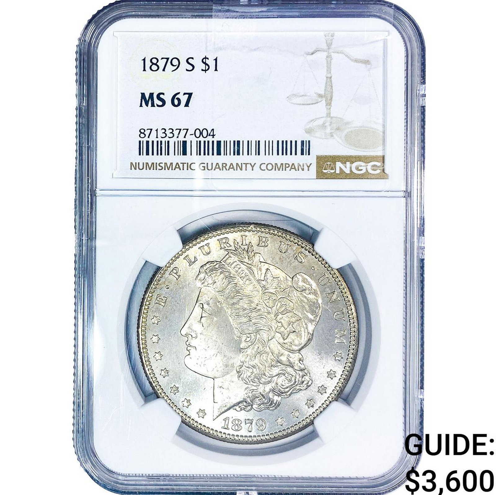 1879-S Morgan Silver Dollar NGC MS67: 1879-S Morgan Silver Dollar NGC MS67
