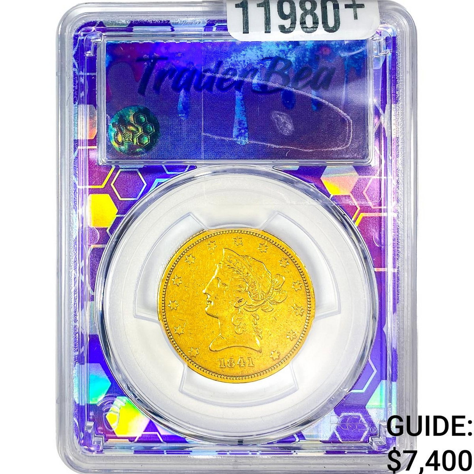 1841 $10 Gold Eagle PCGS VF30 Trader Bea (1 of 4)