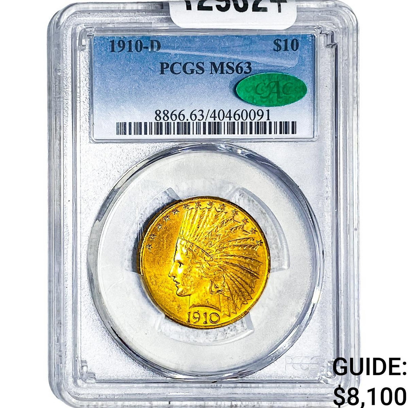 1910-D CAC $10 Gold Eagle PCGS MS63: 1910-D CAC $10 Gold Eagle PCGS MS63