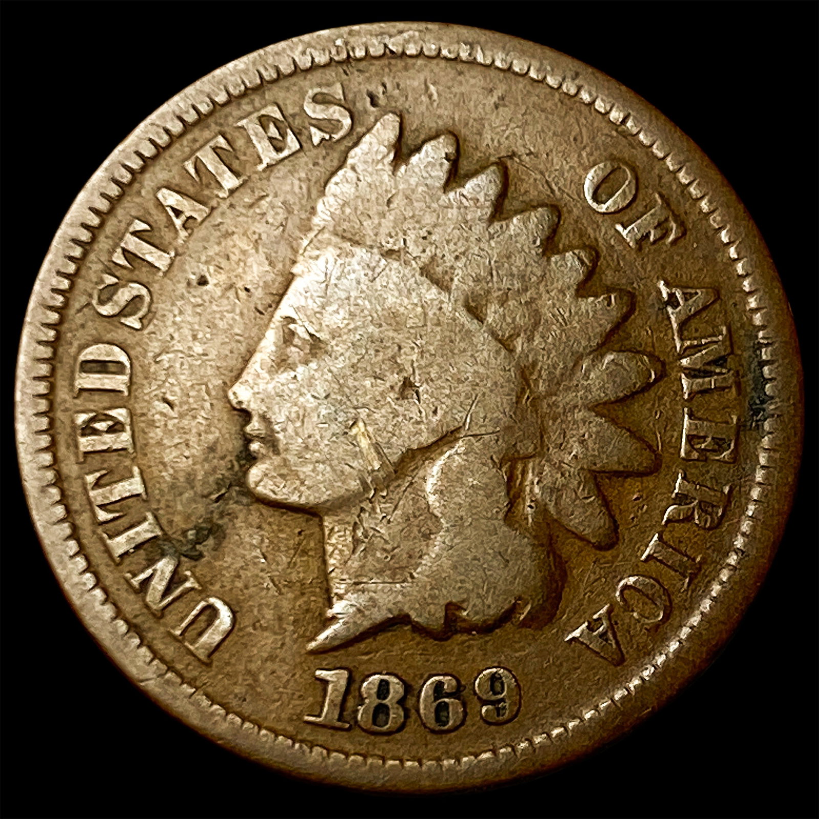 1869 Indian Head Cent NICELY CIRCULATED (1 of 2)