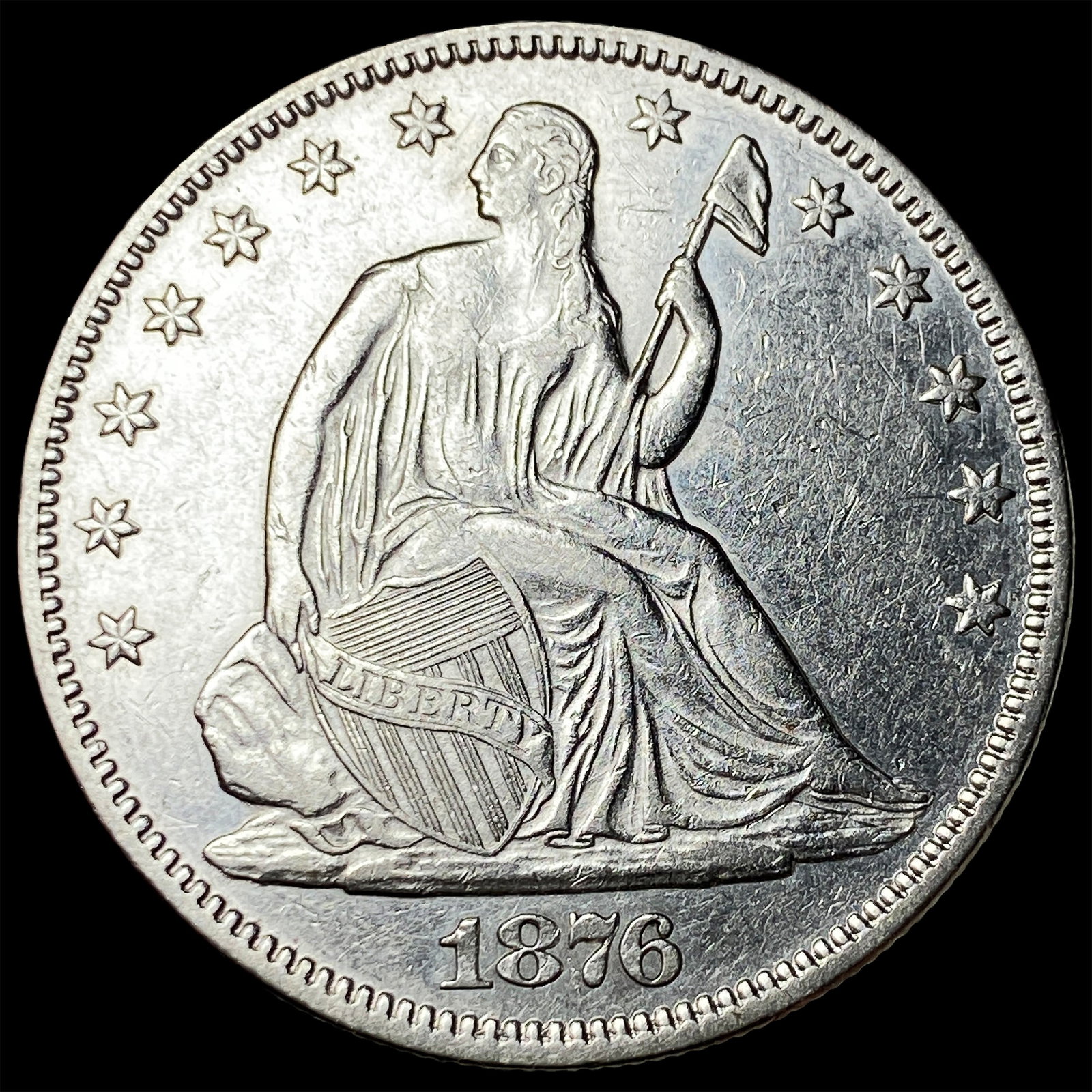 1876 Seated Liberty Half Dollar CLOSELY UNCIRCULATED: 1876 Seated Liberty Half Dollar CLOSELY UNCIRCULATED