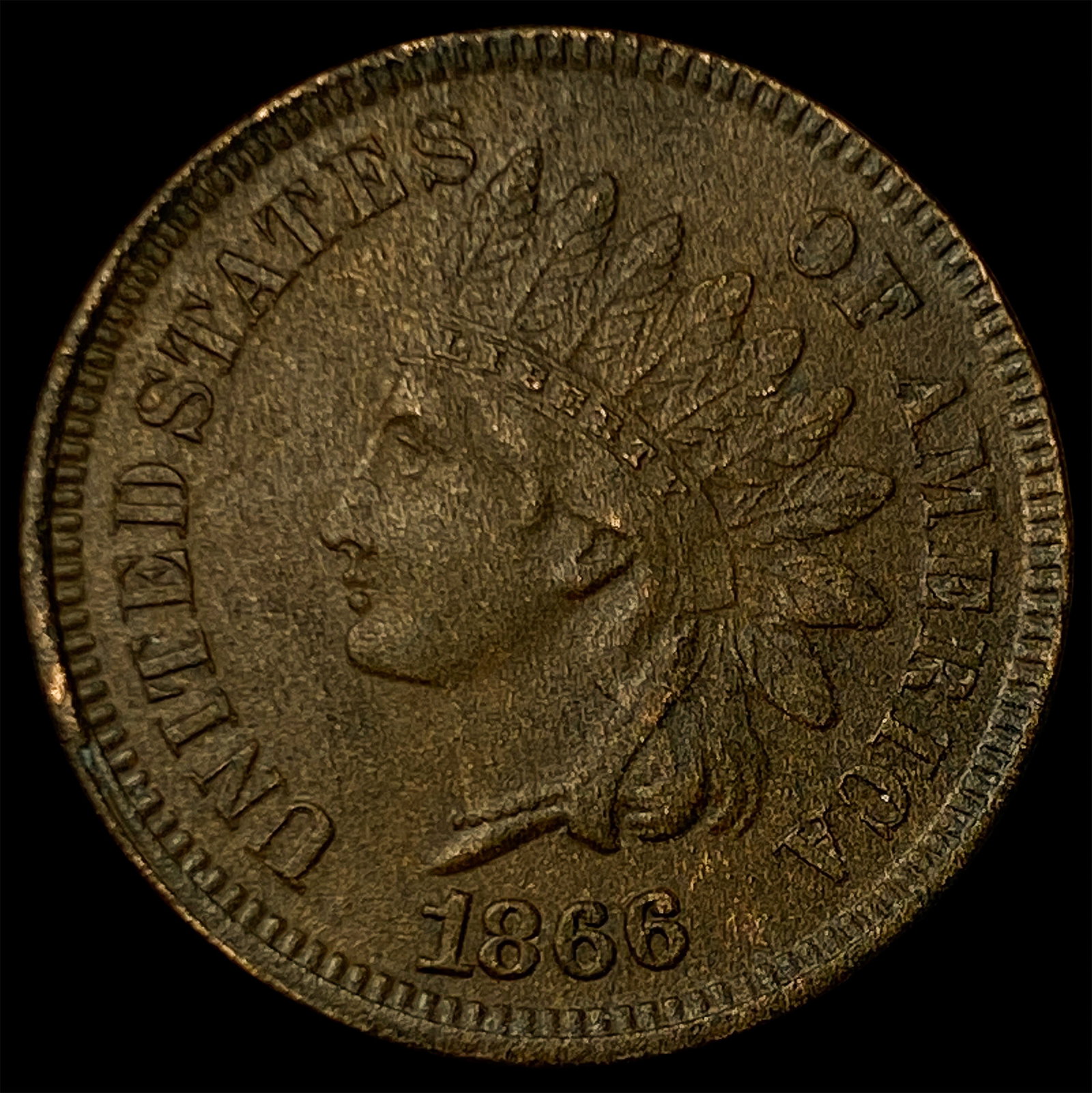 1866 Indian Head Cent NEARLY UNCIRCULATED (1 of 2)