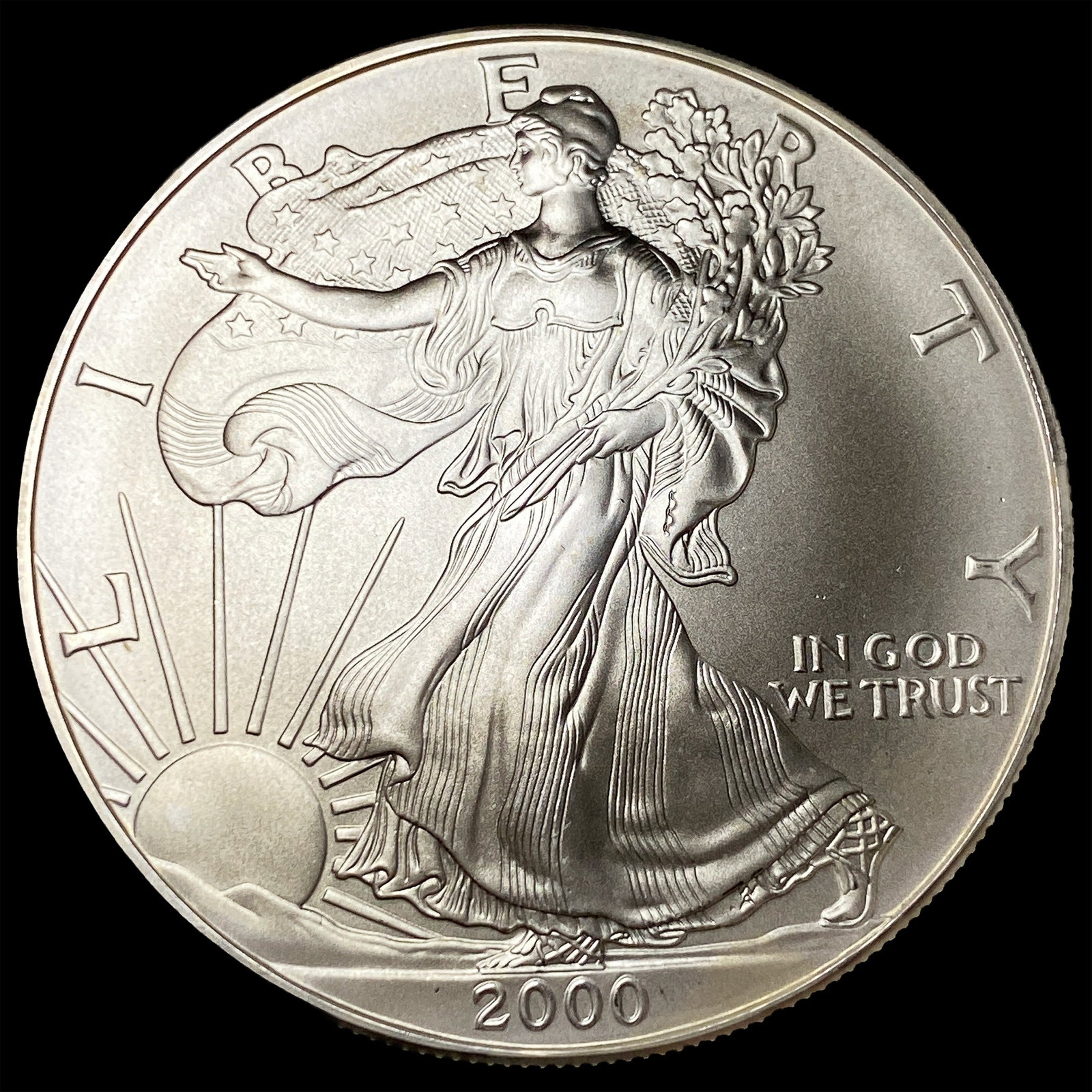 2000 1 oz Silver American Eagle $1 GEM BU (1 of 2)