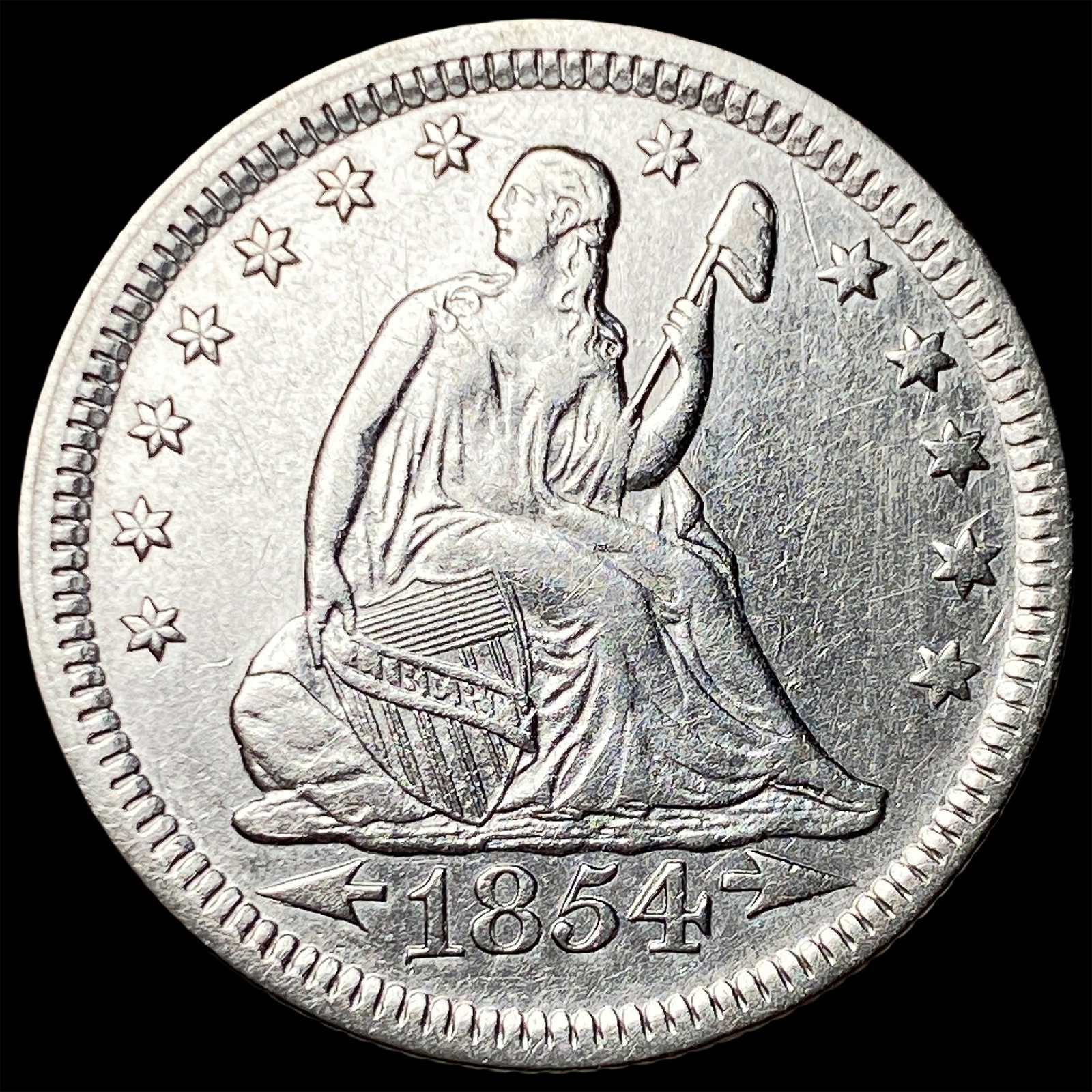 1854 Arrows Seated Liberty Quarter UNCIRCULATED: 1854 Arrows Seated Liberty Quarter UNCIRCULATED