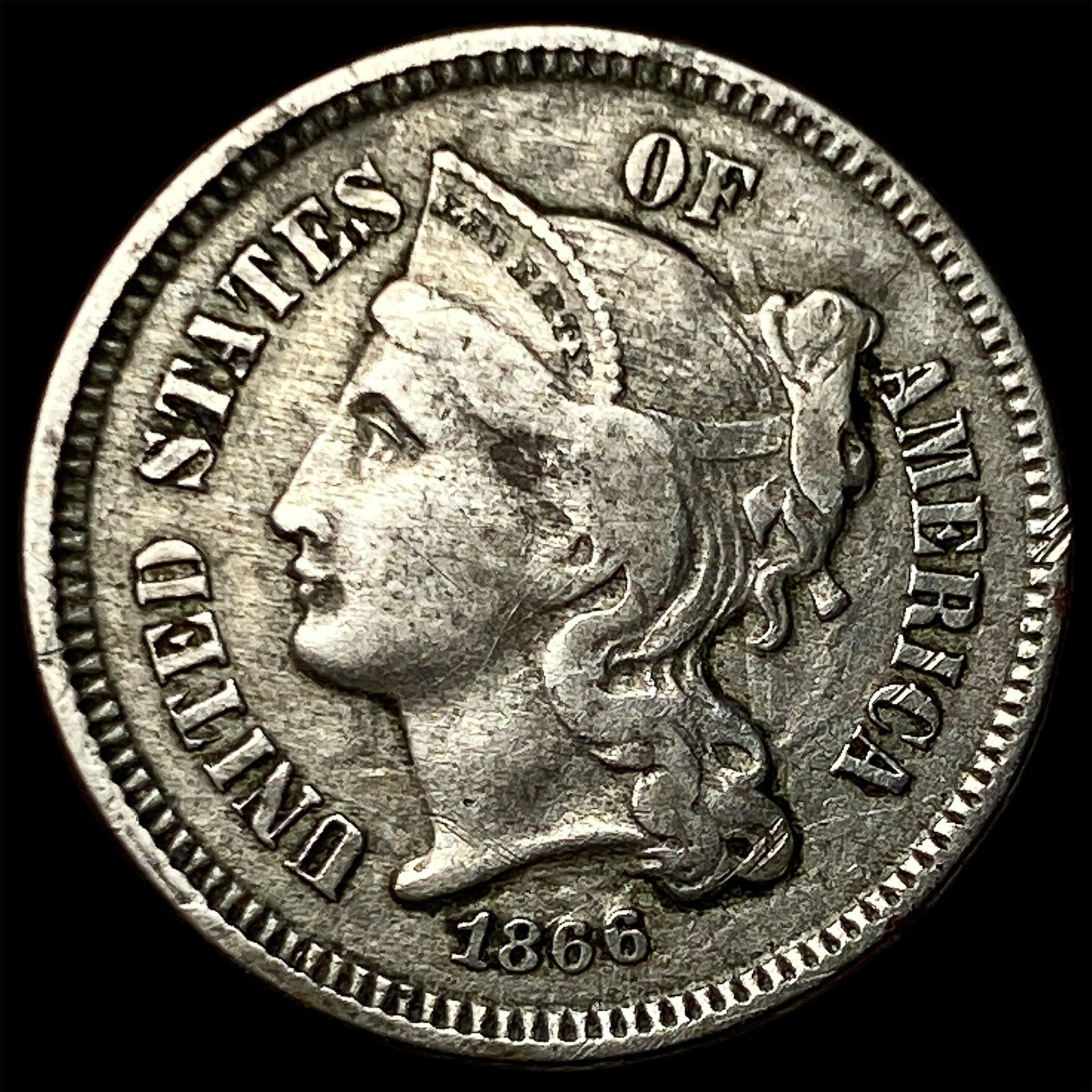1865 Nickel Three-Cent Piece CLOSELY UNCIRCULATED (1 of 2)