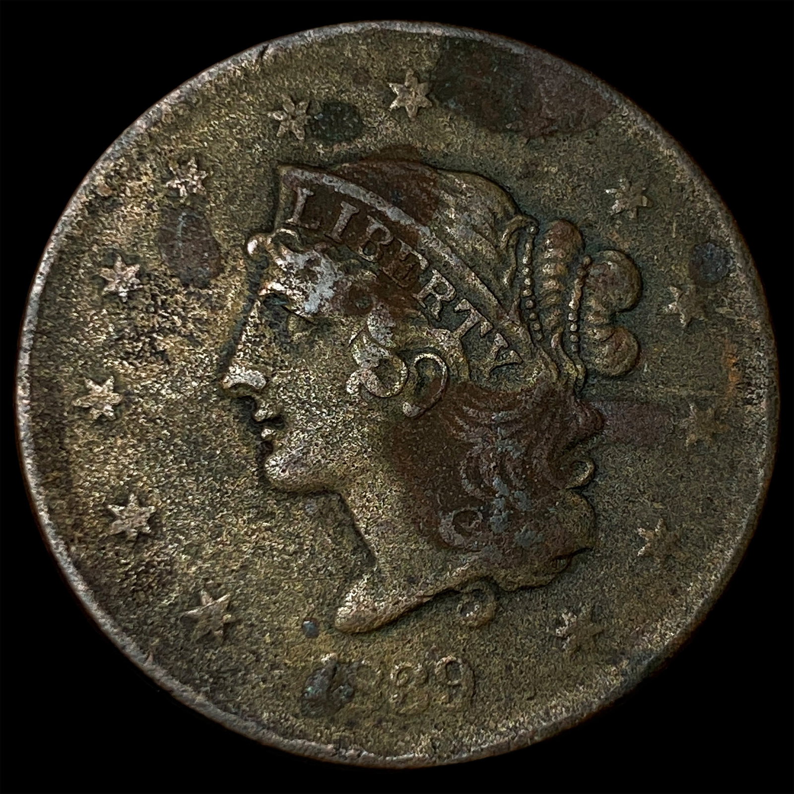 1829 Coronet Head Large Cent LIGHTLY CIRCULATED: 1829 Coronet Head Large Cent LIGHTLY CIRCULATED