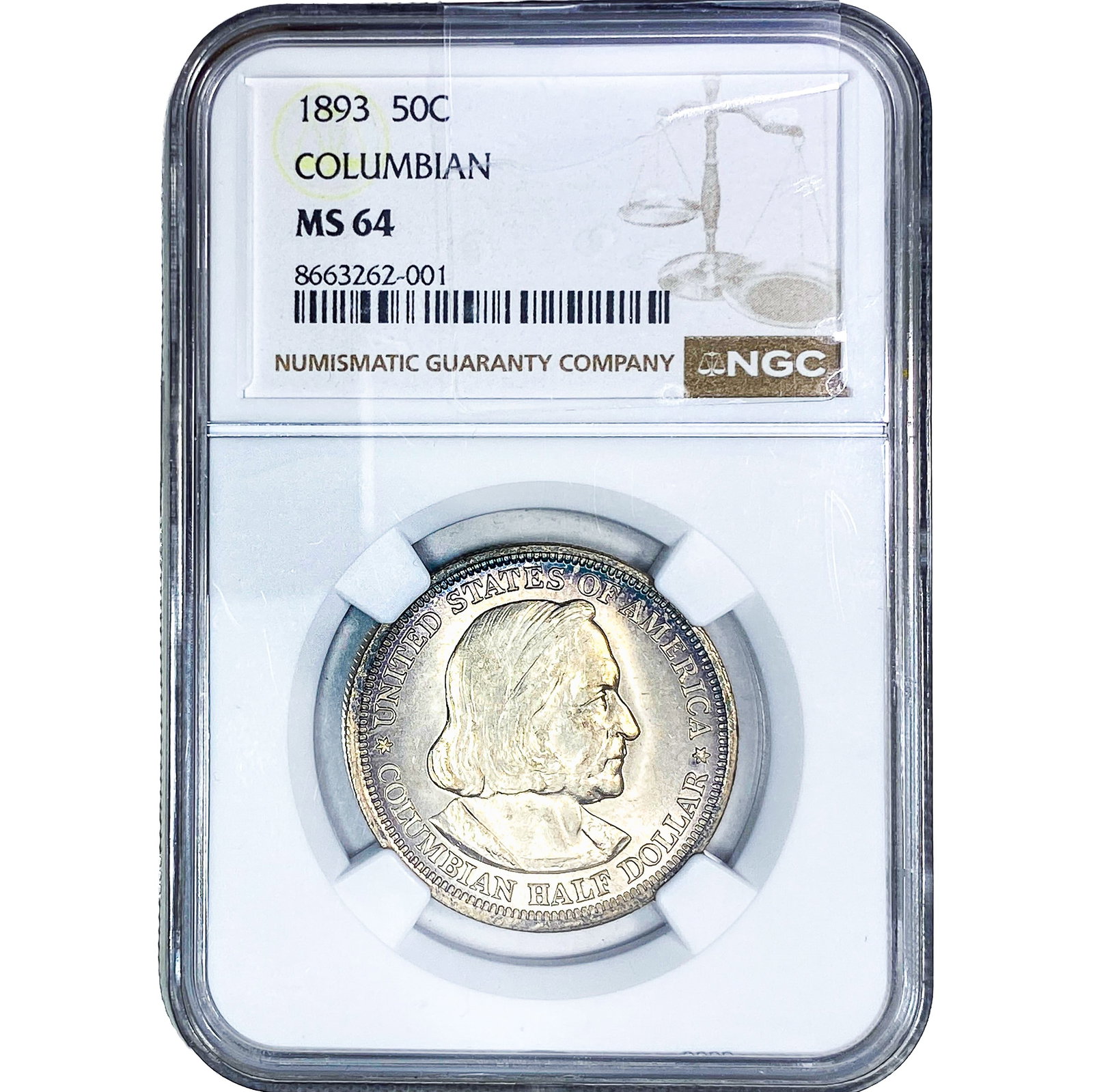 1893 Columbia Half Dollar NGC MS64: 1893 Columbia Half Dollar NGC MS64