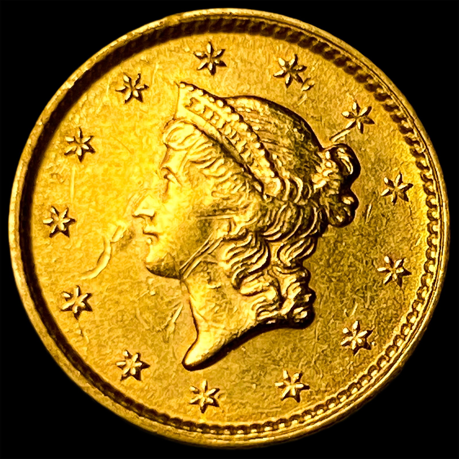 1853 Gold $1 Type 1 CLOSELY UNCIRCULATED: 1853 Gold $1 Type 1 CLOSELY UNCIRCULATED