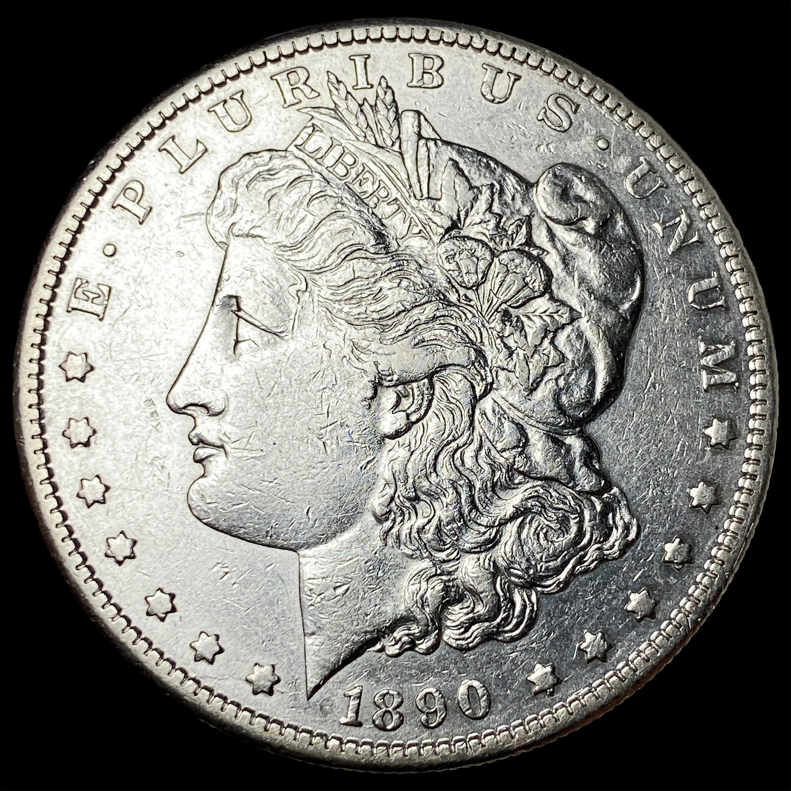 1890-CC Silver Morgan Dollar CLOSELY UNCIRCULATED: 1890-CC Silver Morgan Dollar CLOSELY UNCIRCULATED