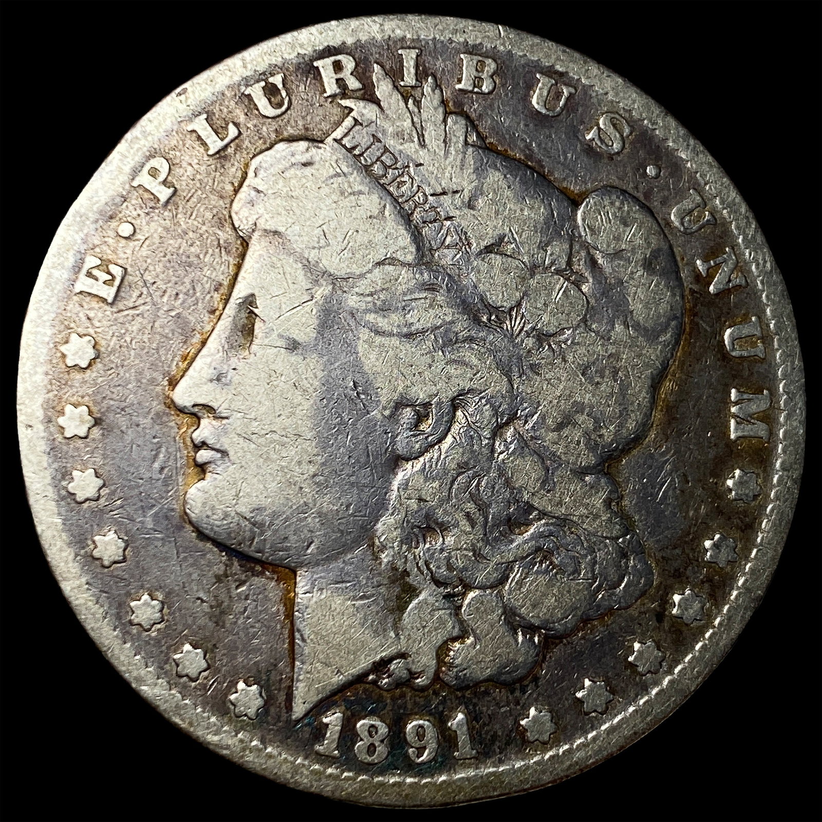1891-CC Silver Morgan Dollar LIGHTLY CIRCULATED: 1891-CC Silver Morgan Dollar LIGHTLY CIRCULATED