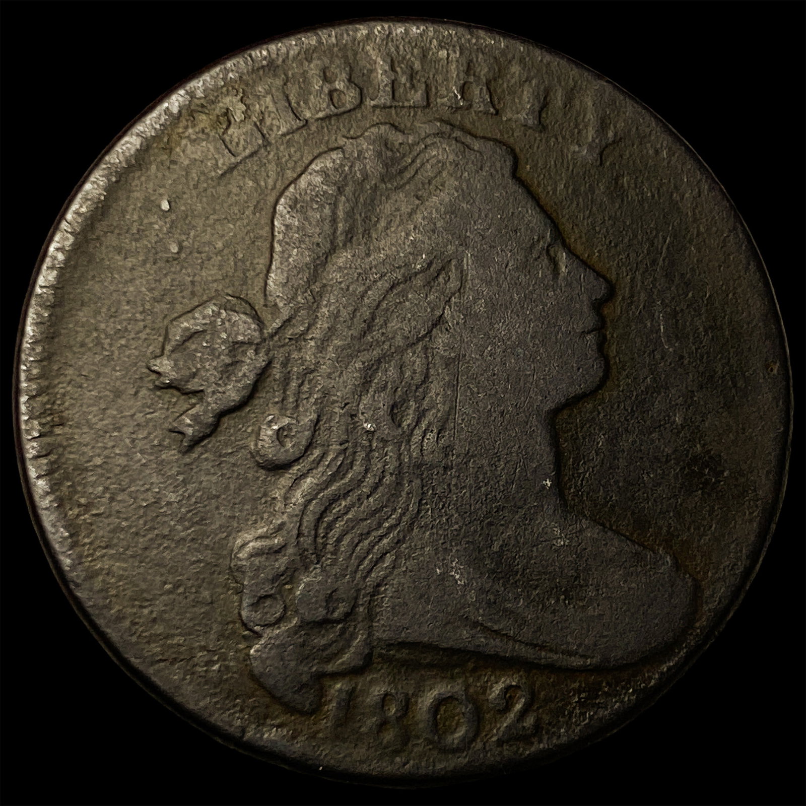 1802 Large Cent Draped Bust NICELY CIRCULATED: 1802 Large Cent Draped Bust NICELY CIRCULATED