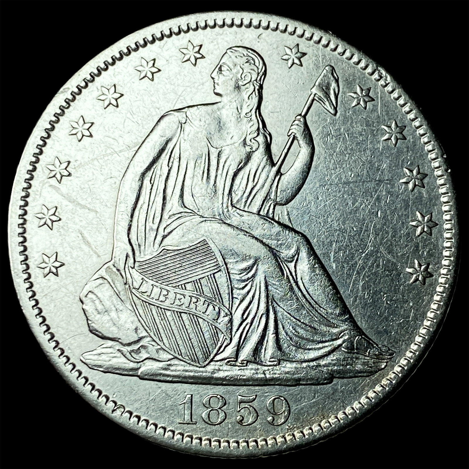 1859-O Silver Half Dollar UNCIRCULATED: 1859-O Silver Half Dollar UNCIRCULATED
