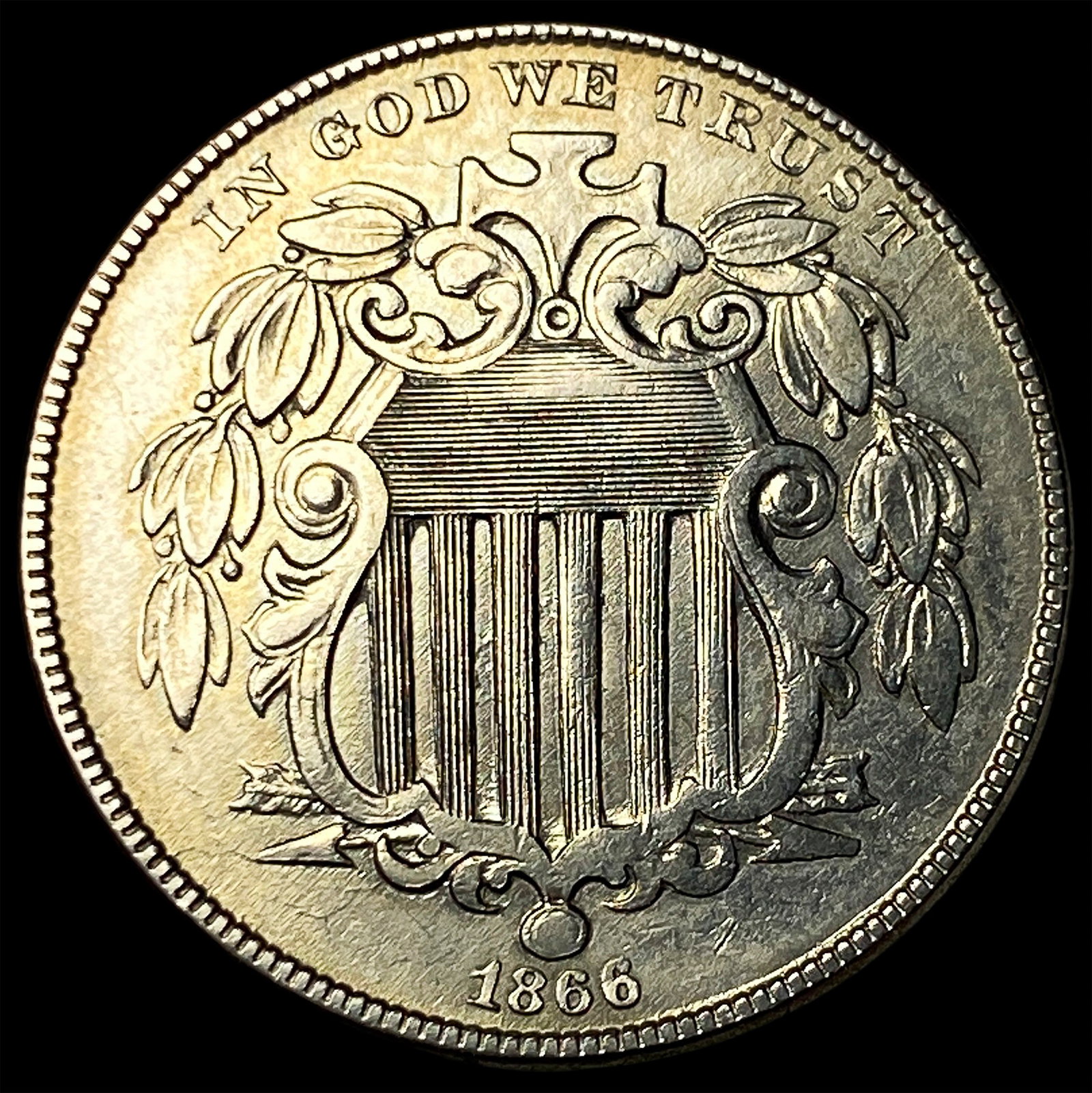 1866 Shield Nickel CLOSELY UNCIRCULATED (1 of 2)
