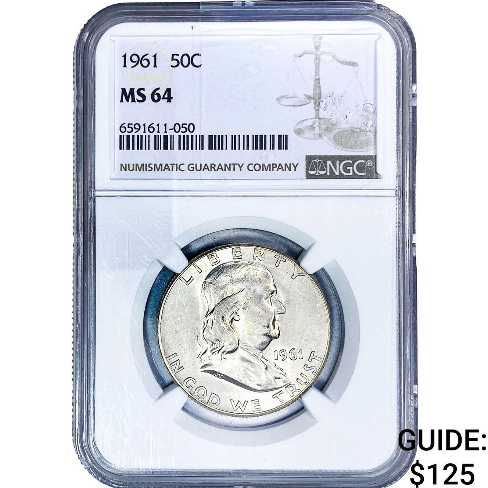 1961 Franklin Half Dollar NGC MS64 (1 of 2)