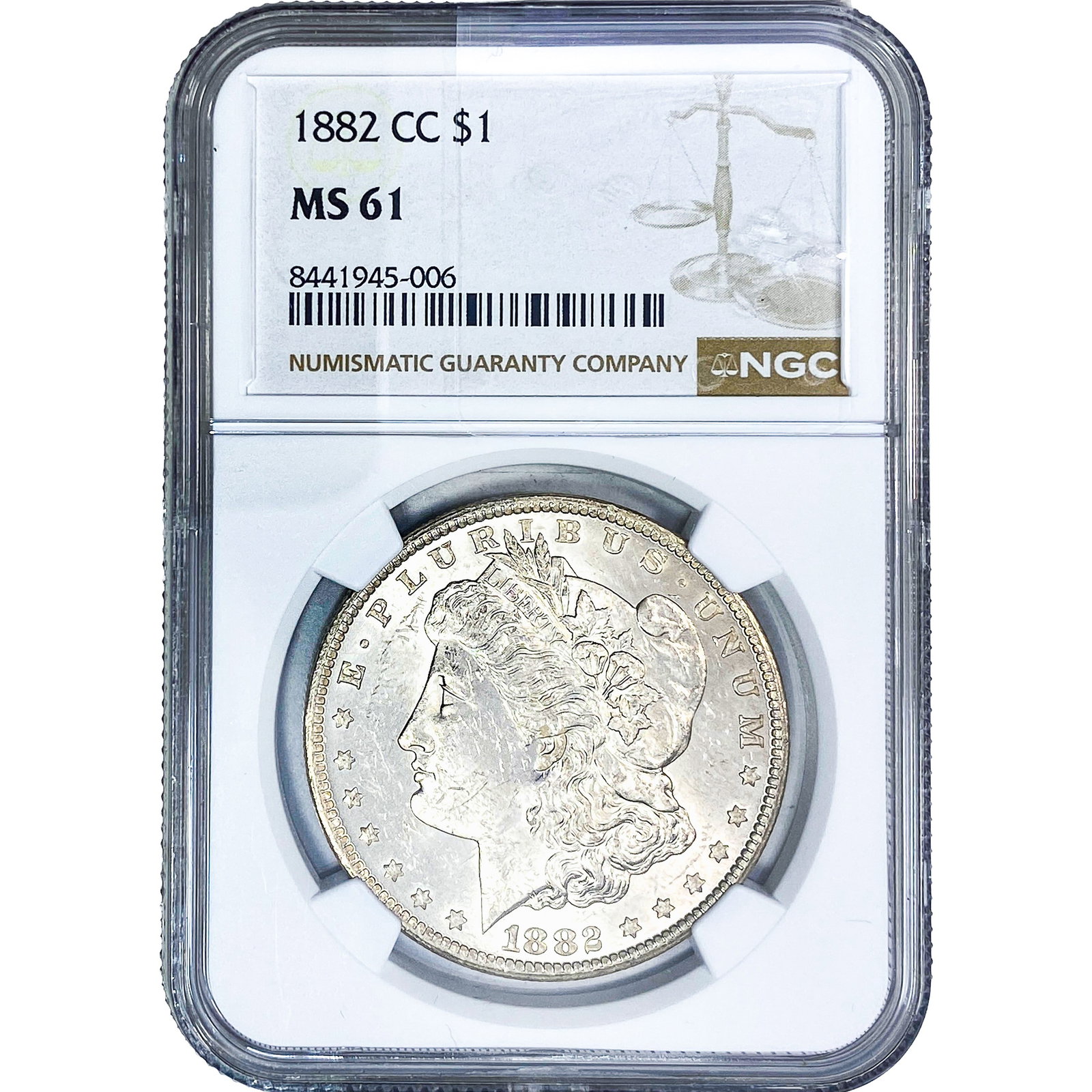 1882-CC Morgan Silver Dollar NGC MS61 (1 of 2)