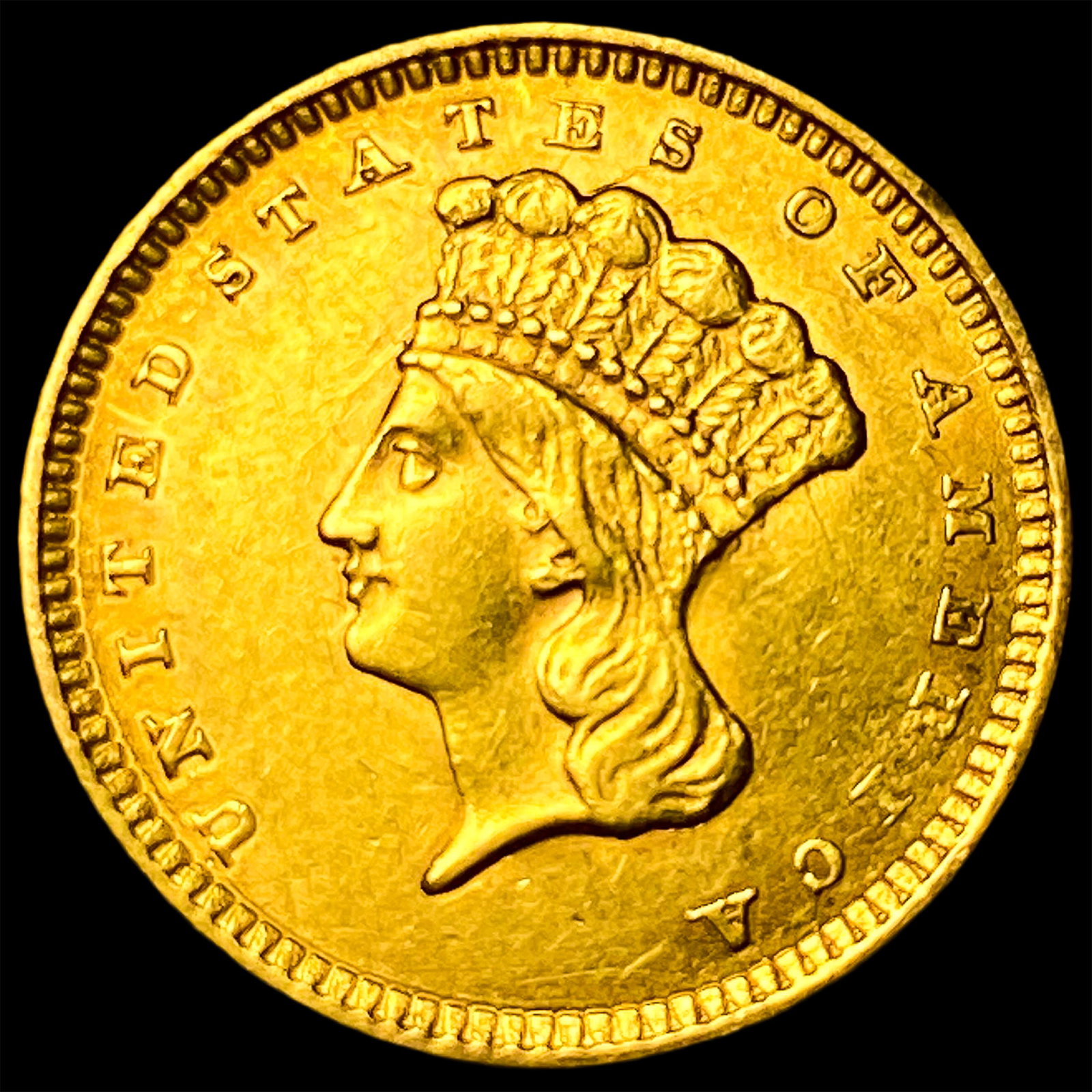 1858 Gold $1 Indian Princess Head UNCIRCULATED: 1858 Gold $1 Indian Princess Head UNCIRCULATED