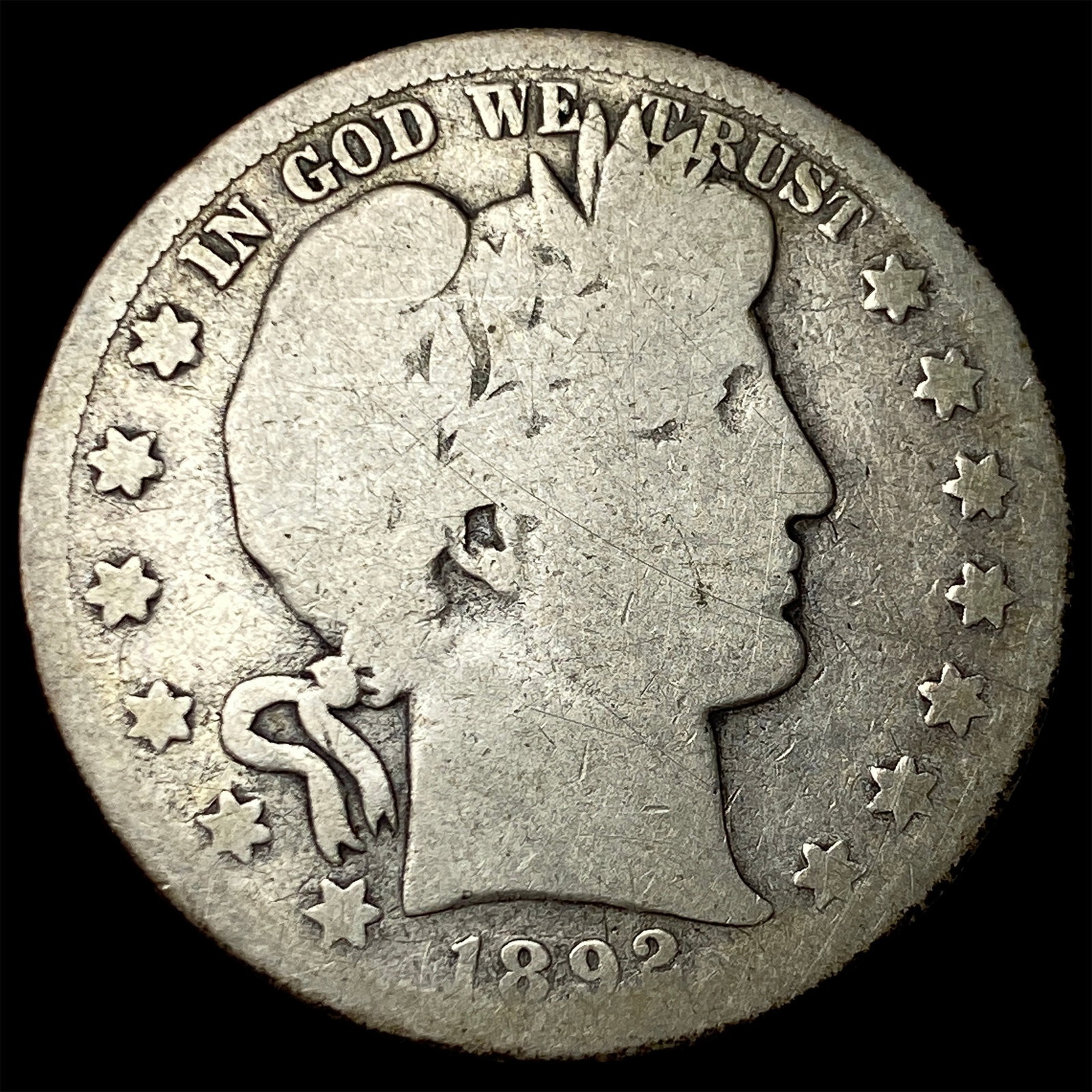 1892-S Silver Barber Half Dollar NICELY CIRCULATED (1 of 2)