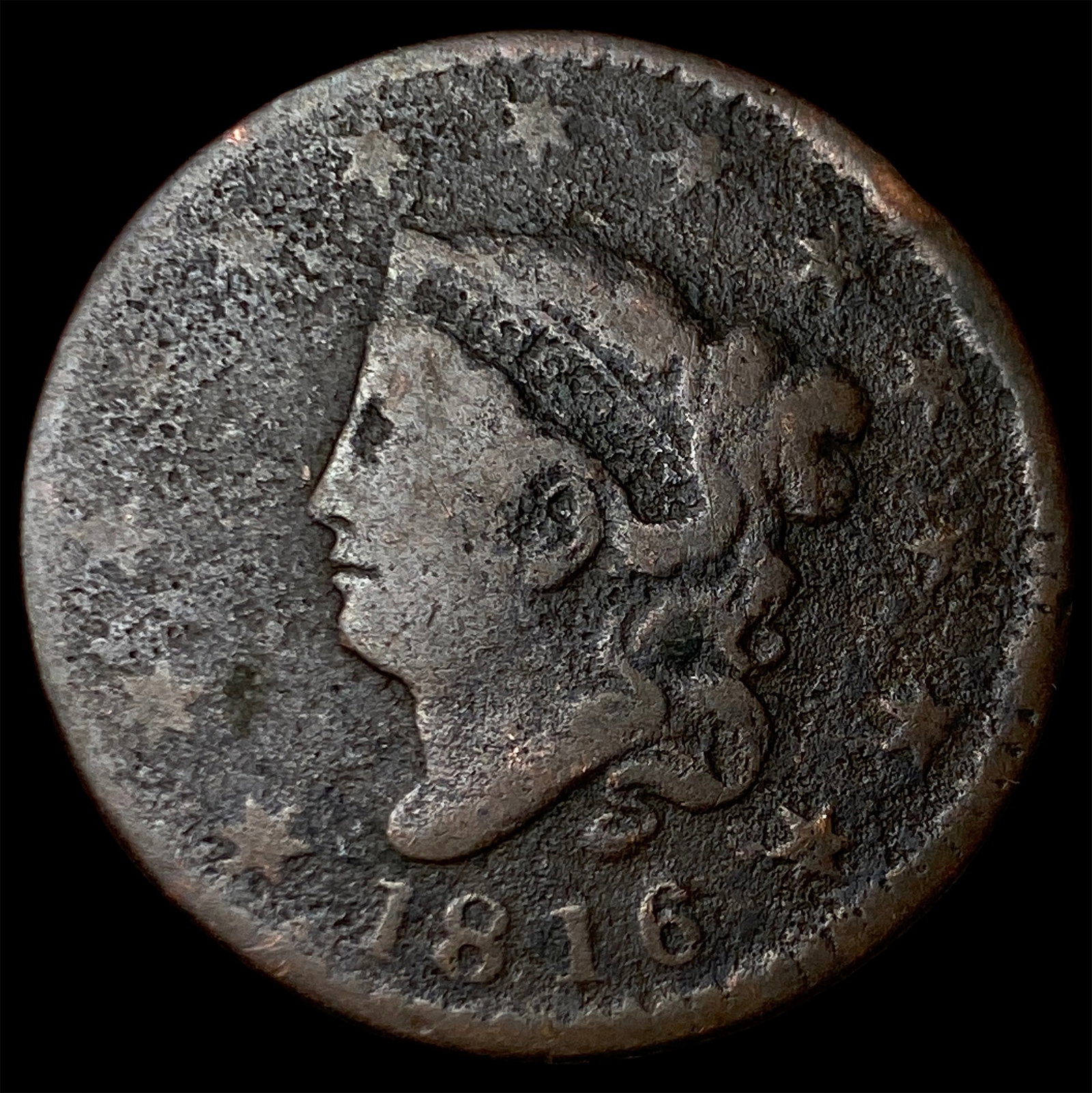1816 Coronet Head Large Cent LIGHTLY CIRCULATED: 1816 Coronet Head Large Cent LIGHTLY CIRCULATED