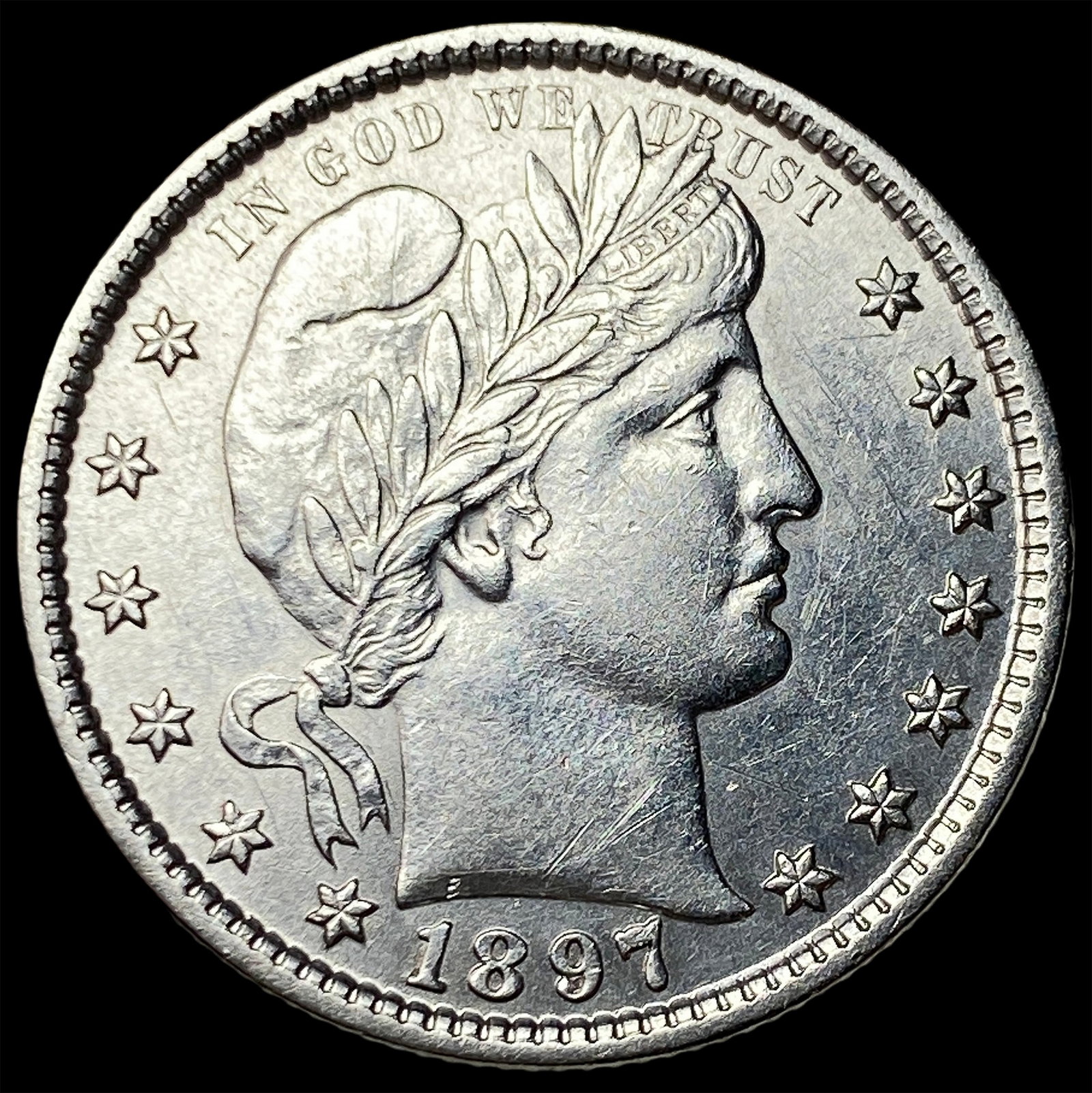 1897 Silver Barber Quarter CHOICE BU: 1897 Silver Barber Quarter CHOICE BU