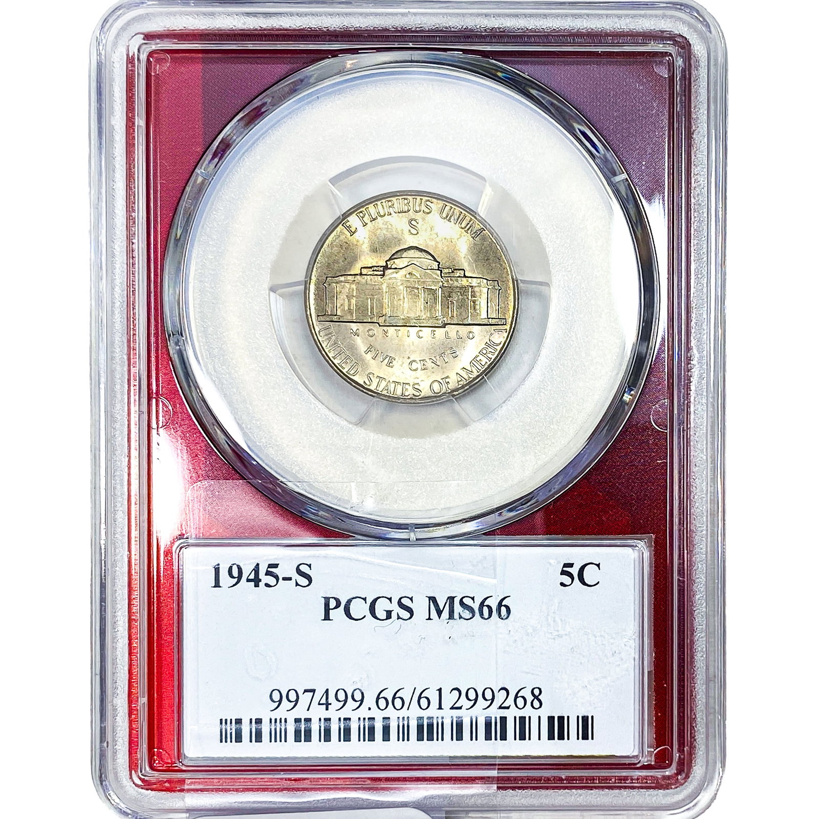 1945-S Jefferson Nickel PCGS MS66: 1945-S Jefferson Nickel PCGS MS66
