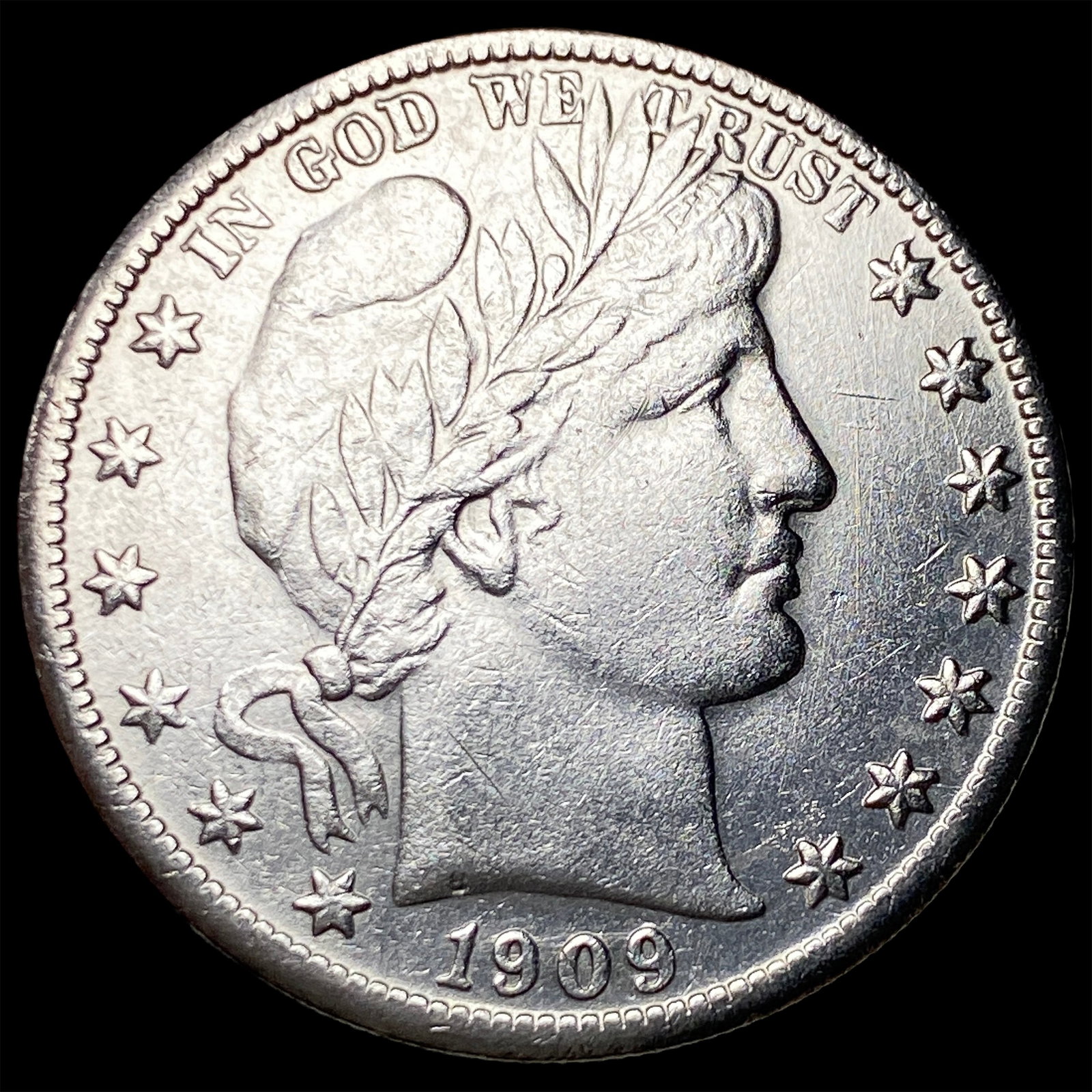 1909-O Silver Barber Half Dollar CLOSELY UNCIRCULATED (1 of 2)