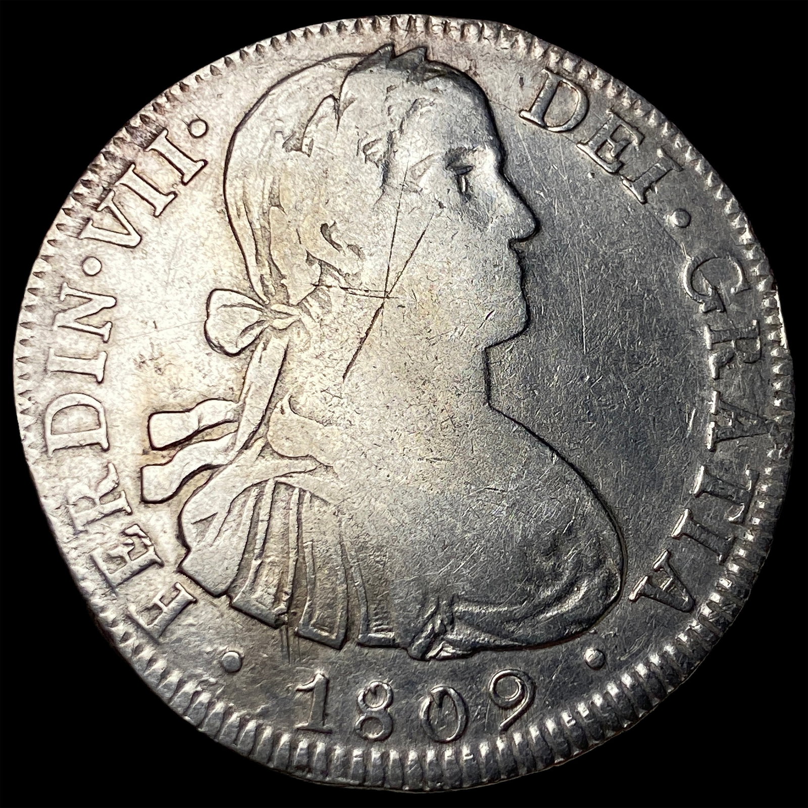 1809 Silver 8 Reales Mexico Mint (Mo). NEARLY UNCIRCULATED (1 of 2)
