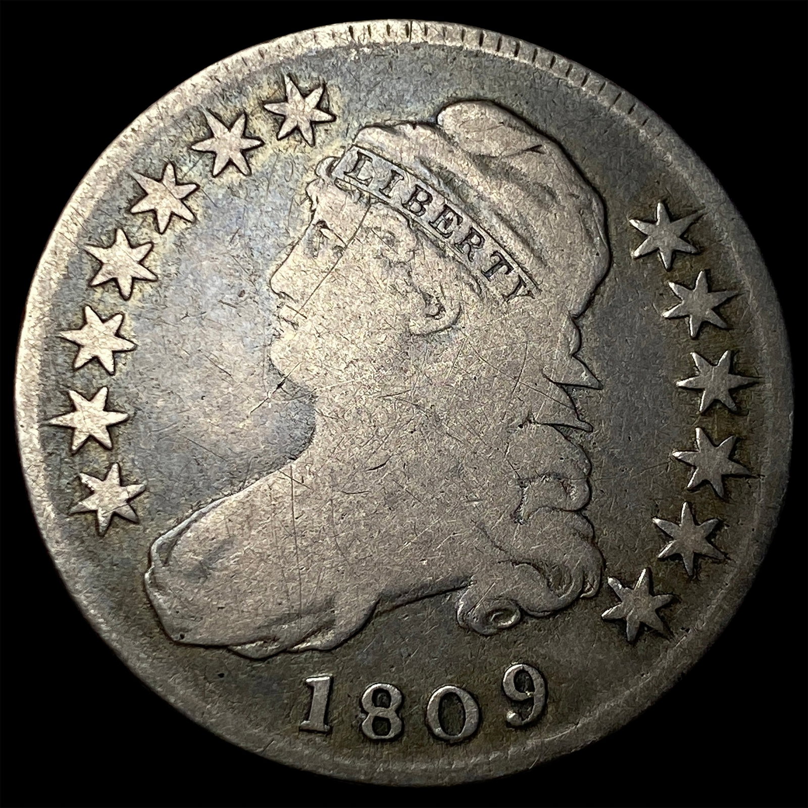 1809 Silver Half Dollar (Capped Bust) NICELY CIRCULATED: 1809 Silver Half Dollar (Capped Bust) NICELY CIRCULATED
