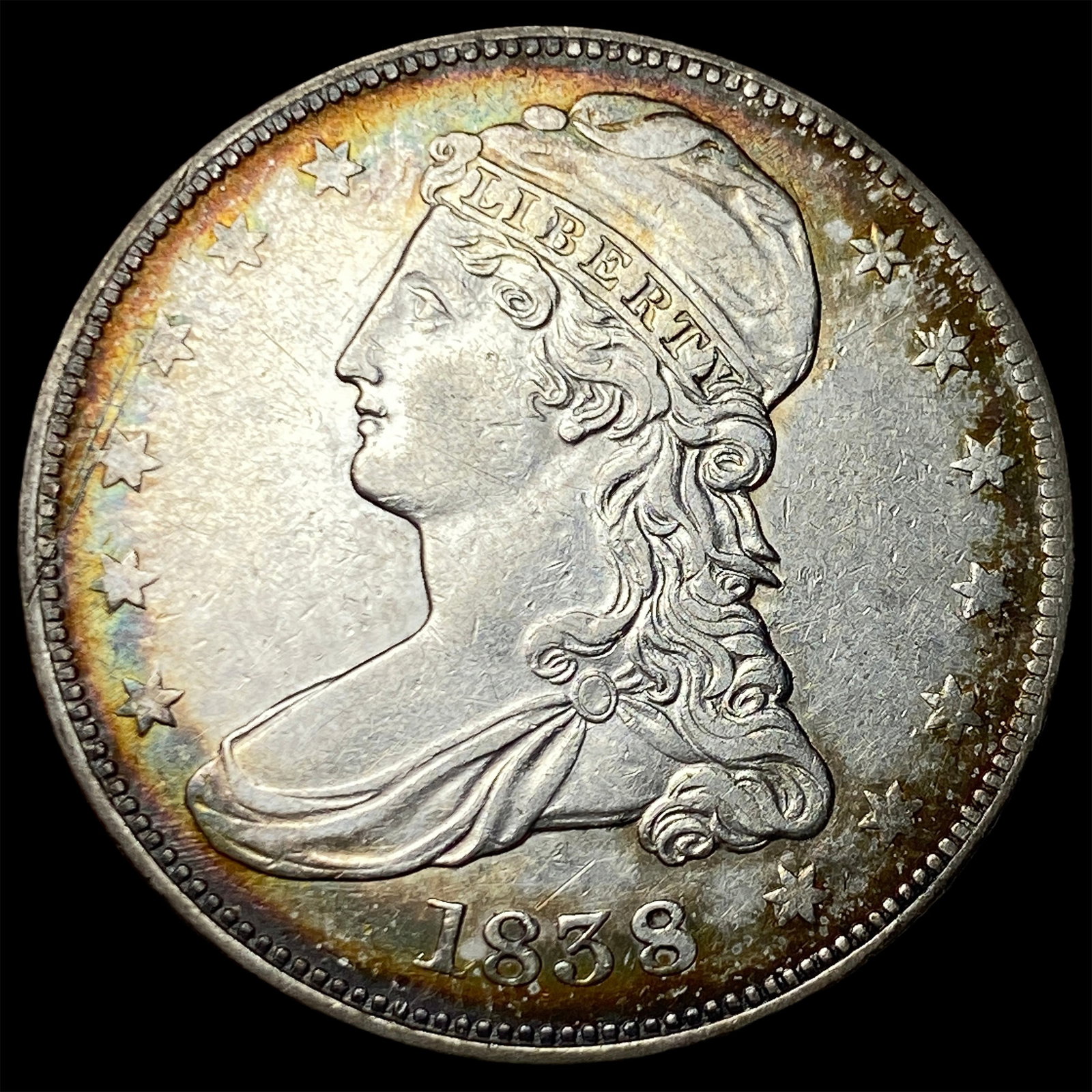 1838 Silver Half Dollar (Capped Bust) CLOSELY UNCIRCULATED (1 of 2)