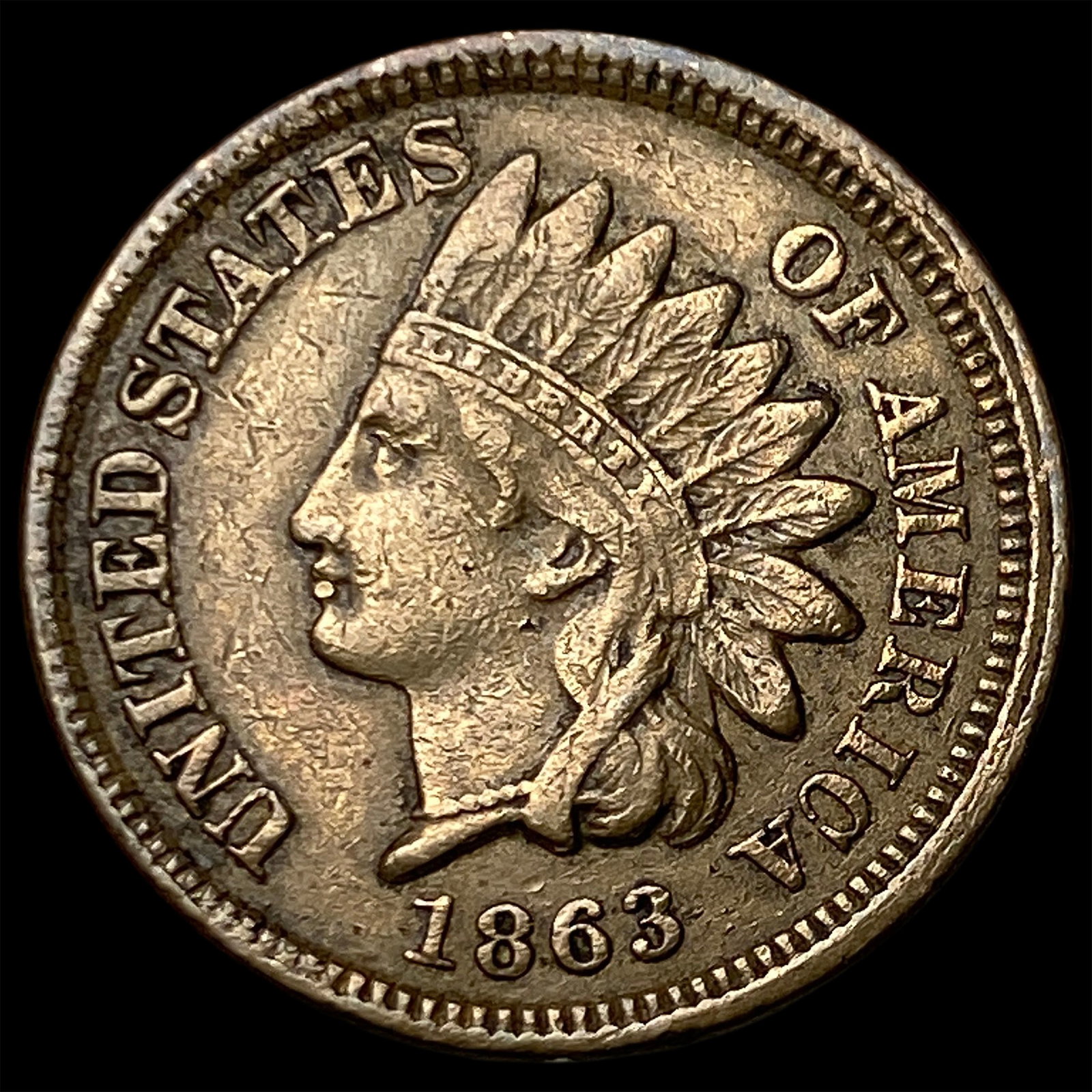 1863 Indian Head Cent NEARLY UNCIRCULATED (1 of 2)