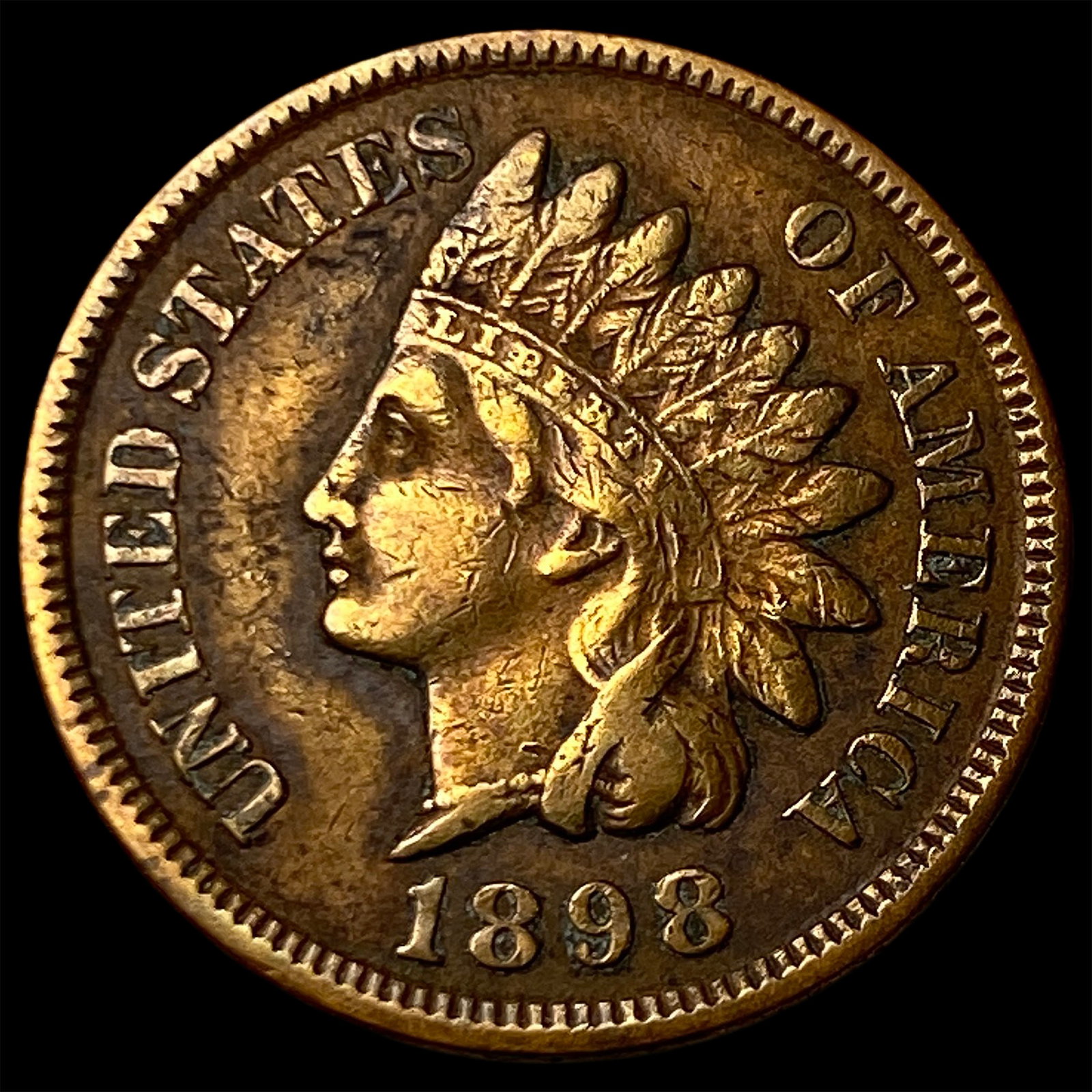 1898 Indian Head Cent NEARLY UNCIRCULATED: 1898 Indian Head Cent NEARLY UNCIRCULATED