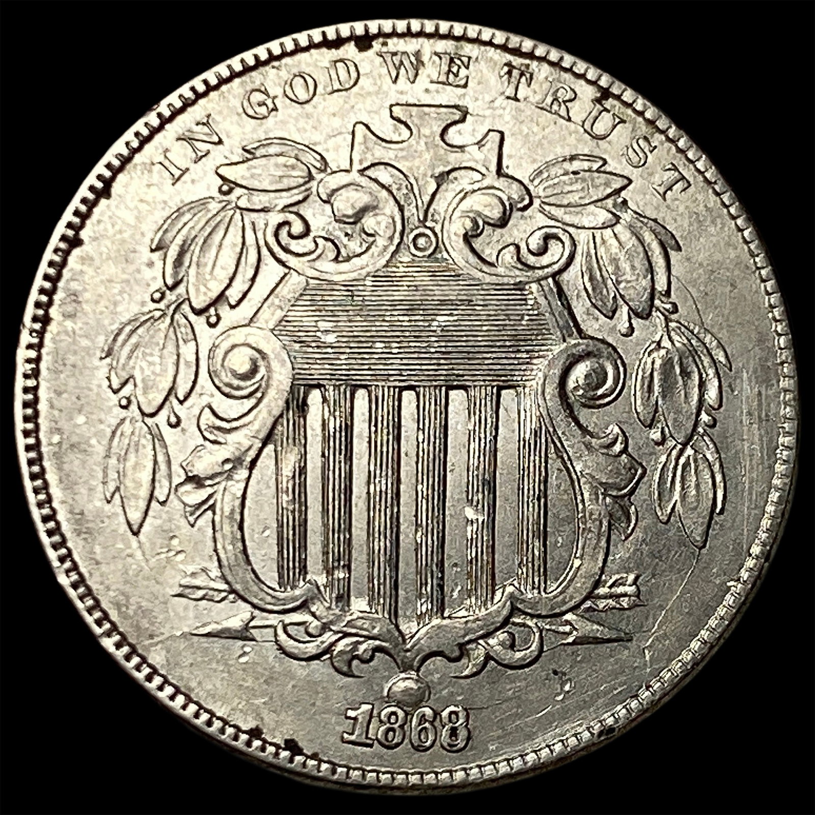1868 Shield Nickel UNCIRCULATED: 1868 Shield Nickel UNCIRCULATED