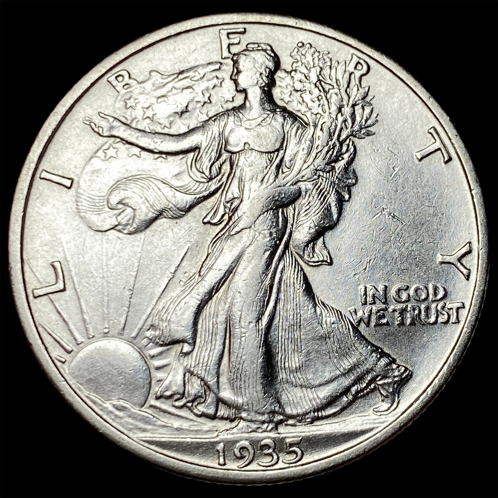 1935-S Silver Walking Liberty Half Dollar UNCIRCULATED: 1935-S Silver Walking Liberty Half Dollar UNCIRCULATED